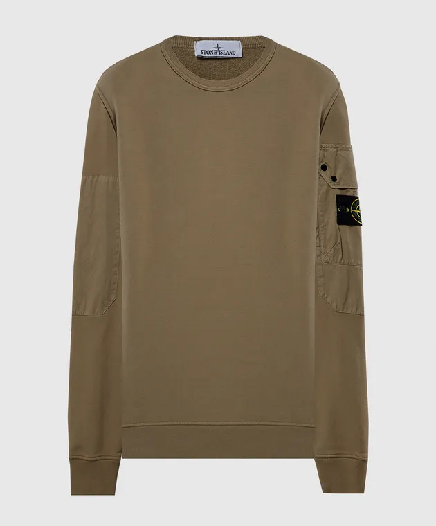 Stone Island Felpa beige con patch logo 811563920