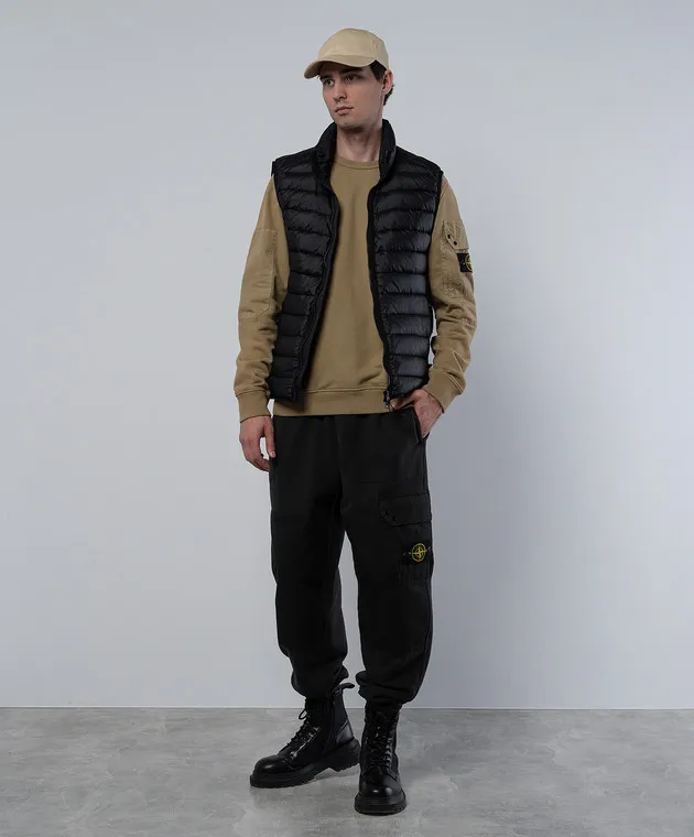 Stone Island Felpa beige con patch logo 811563920