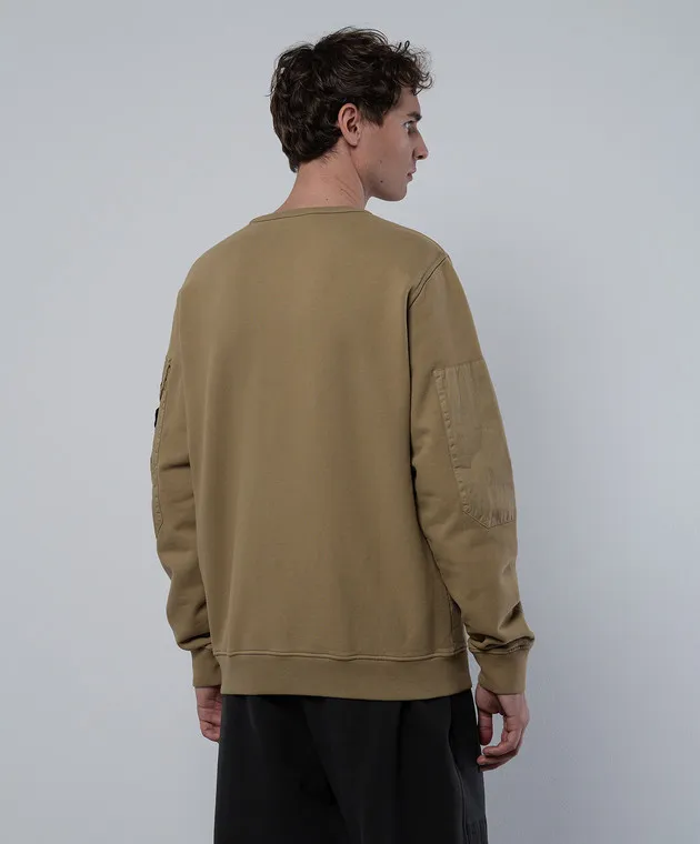 Stone Island Felpa beige con patch logo 811563920