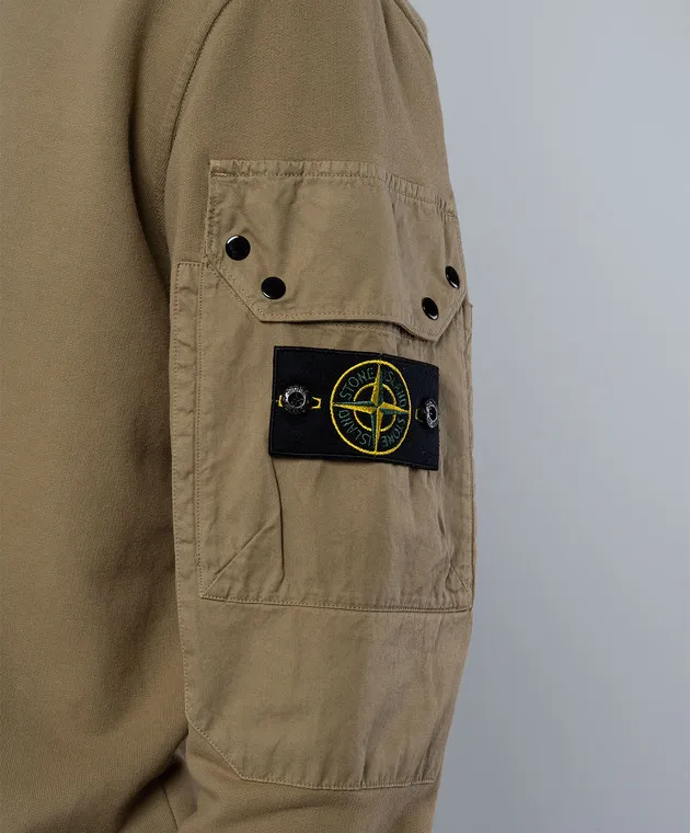 Stone Island Felpa beige con patch logo 811563920