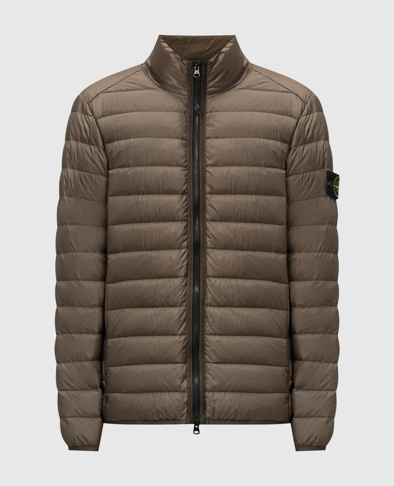Stone Island Piumino marrone con patch logo removibile 811542924