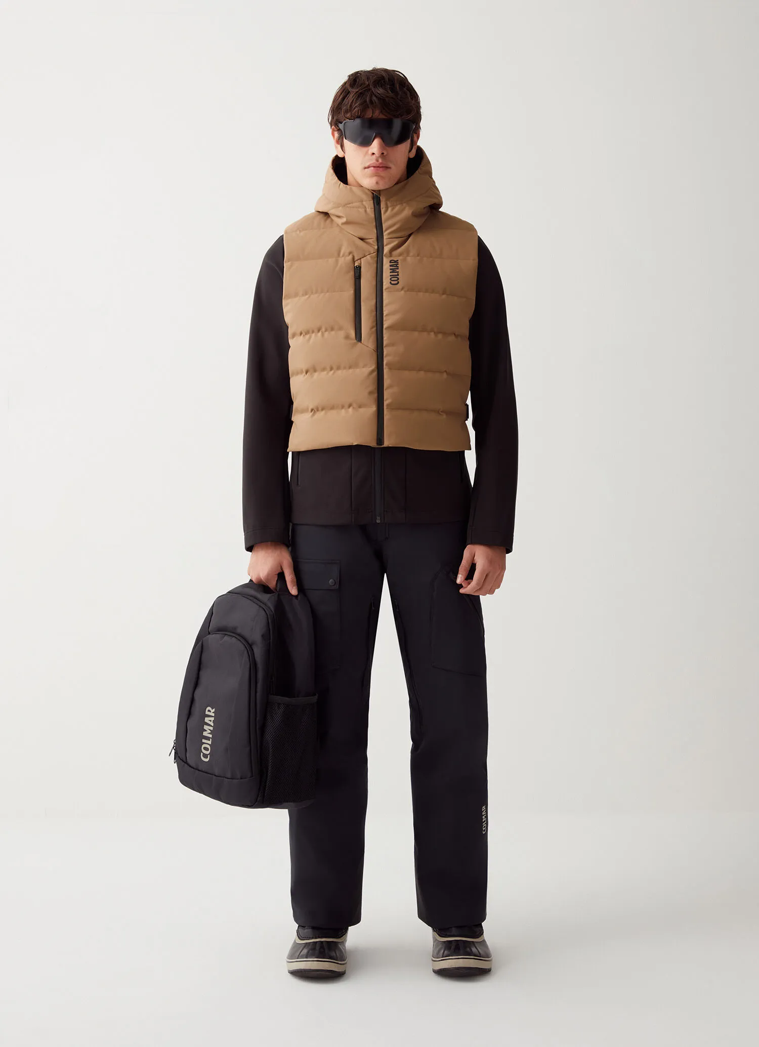 Stretch hooded ski gilet