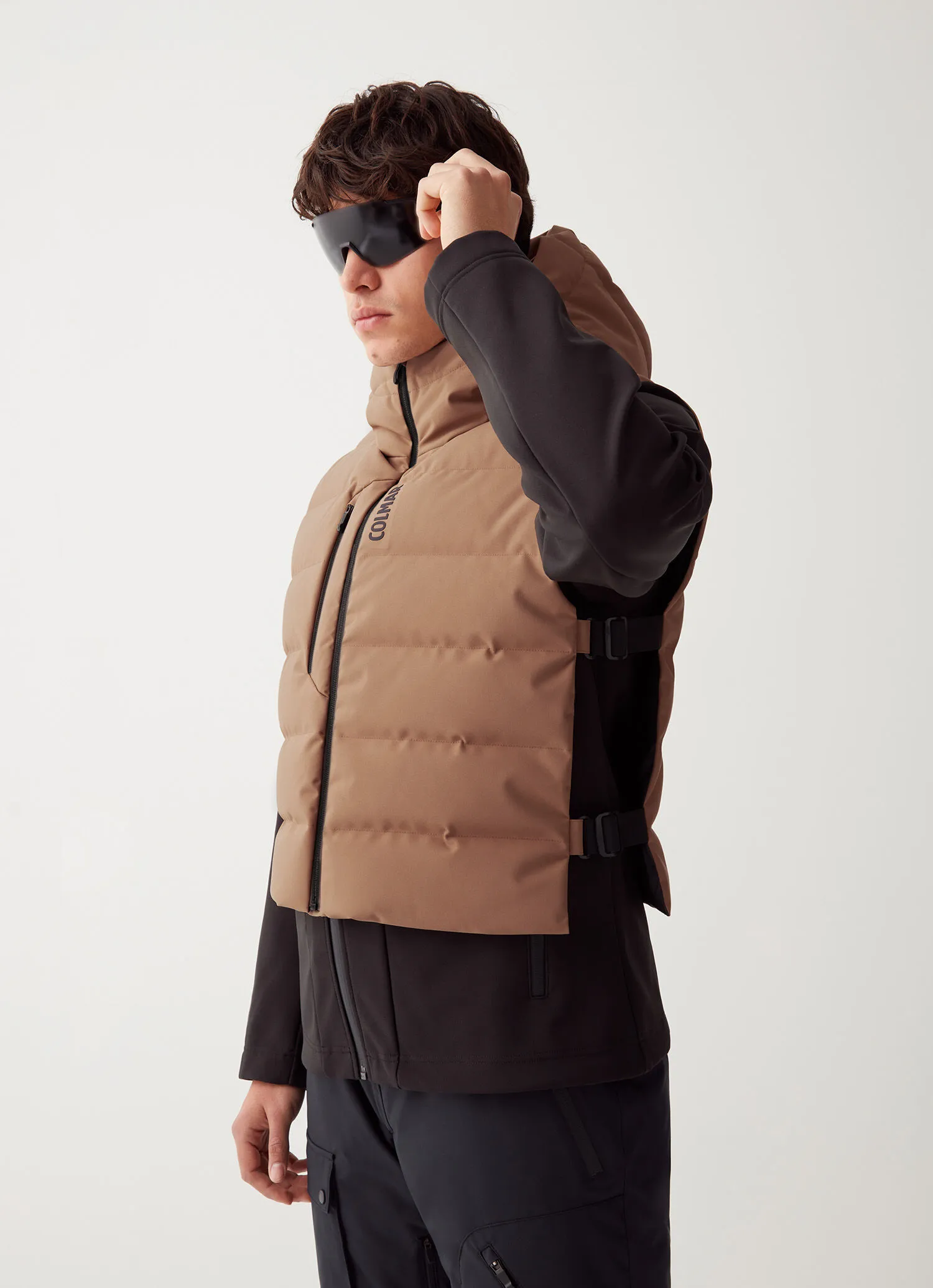 Stretch hooded ski gilet