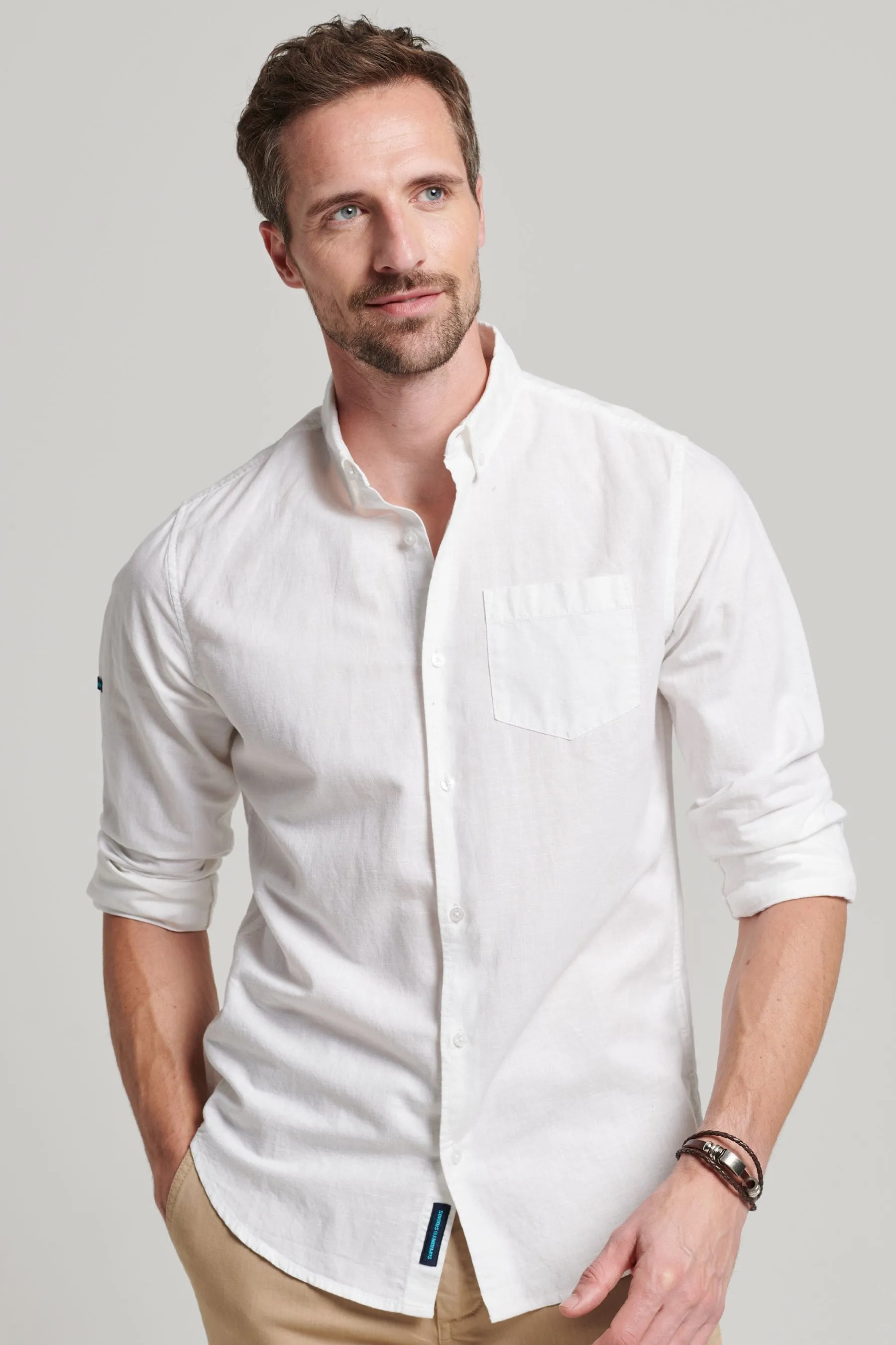 Superdry - Studios - Camicia button-down in lino di cotone