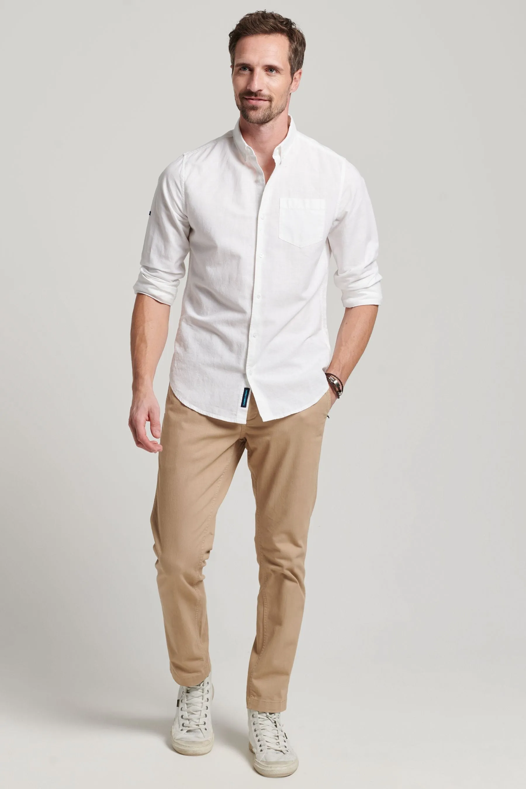 Superdry - Studios - Camicia button-down in lino di cotone