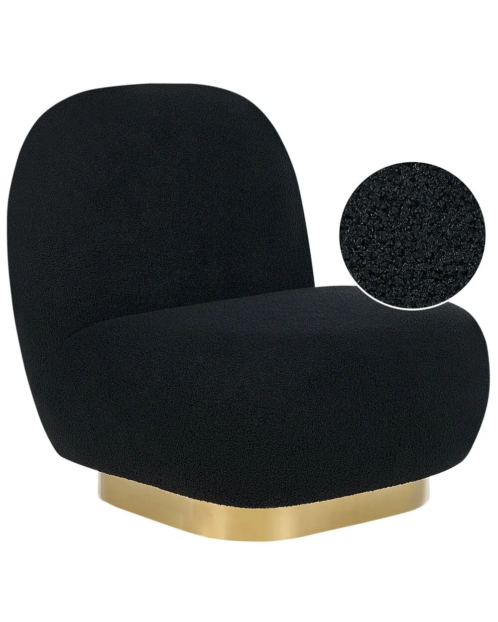 Swivel Armchair LOVIISA Boucle Black