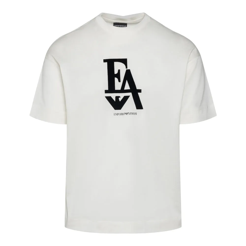 T-shirt bianca con logo EA