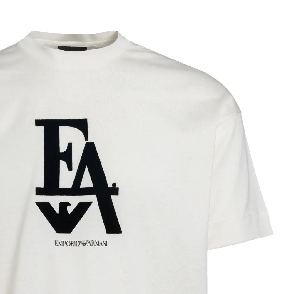 T-shirt bianca con logo EA