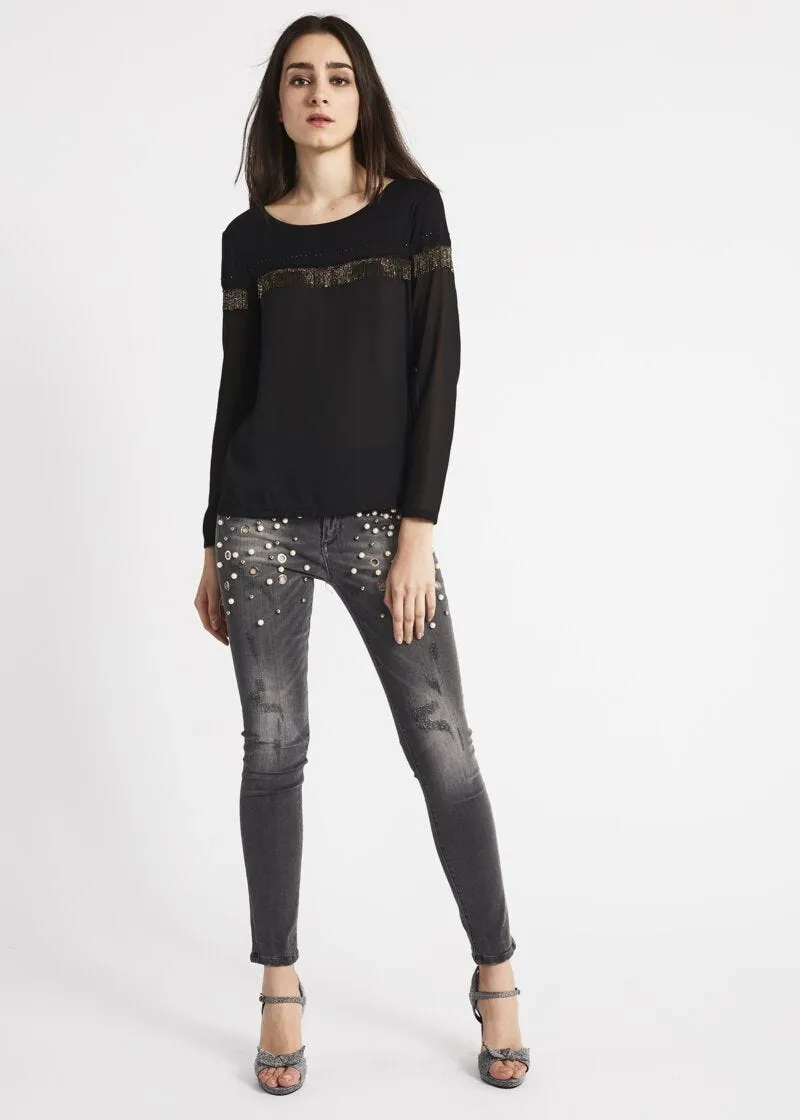 T-shirt con frange