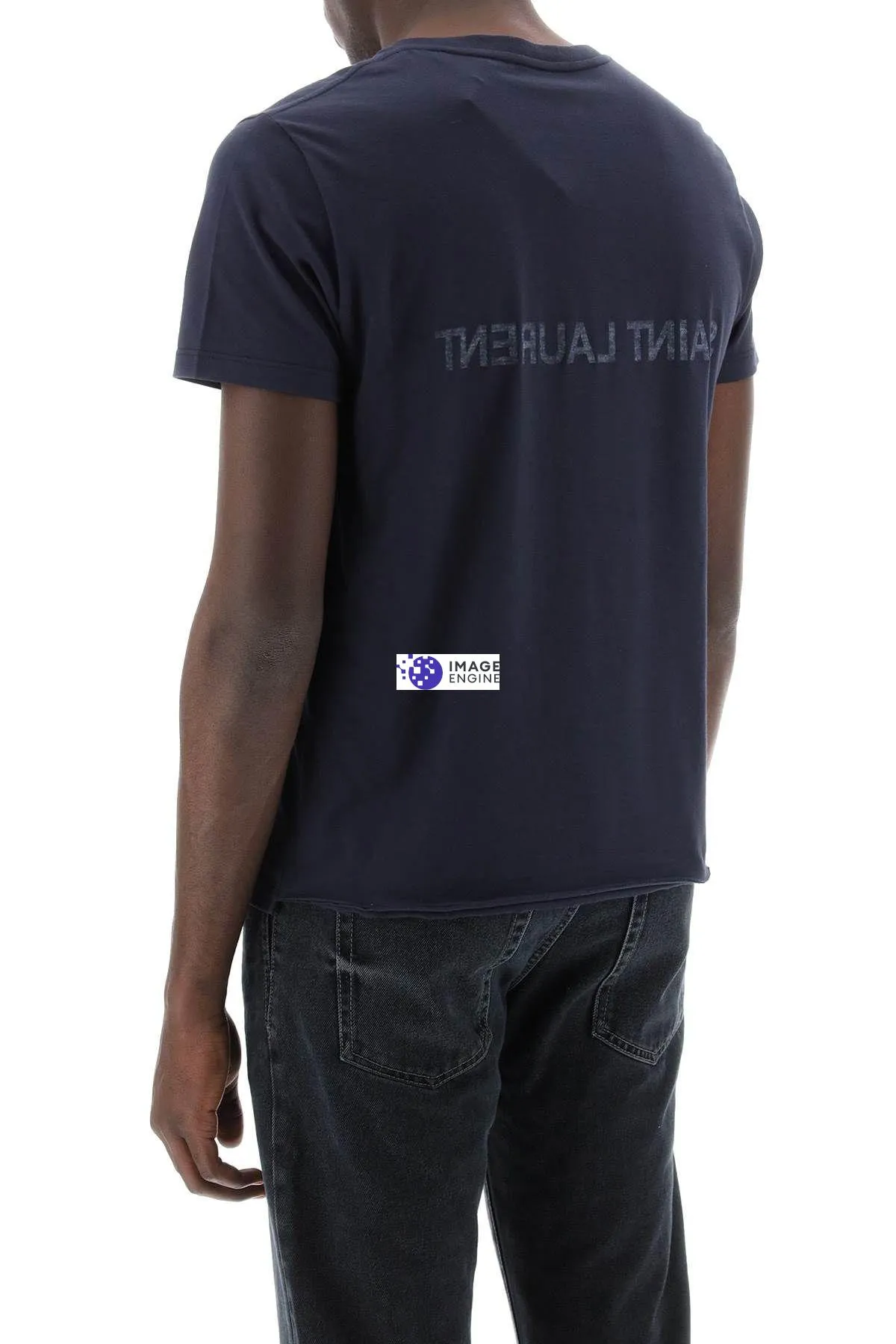 T-shirt con logo rovesciato