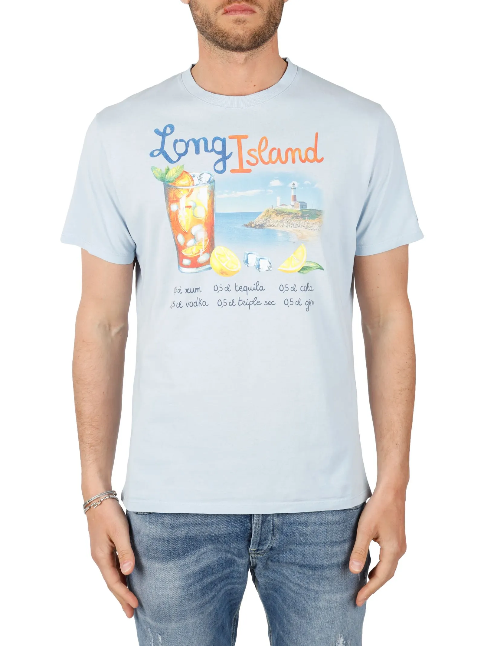 T-SHIRT INDACO IN COTONE
