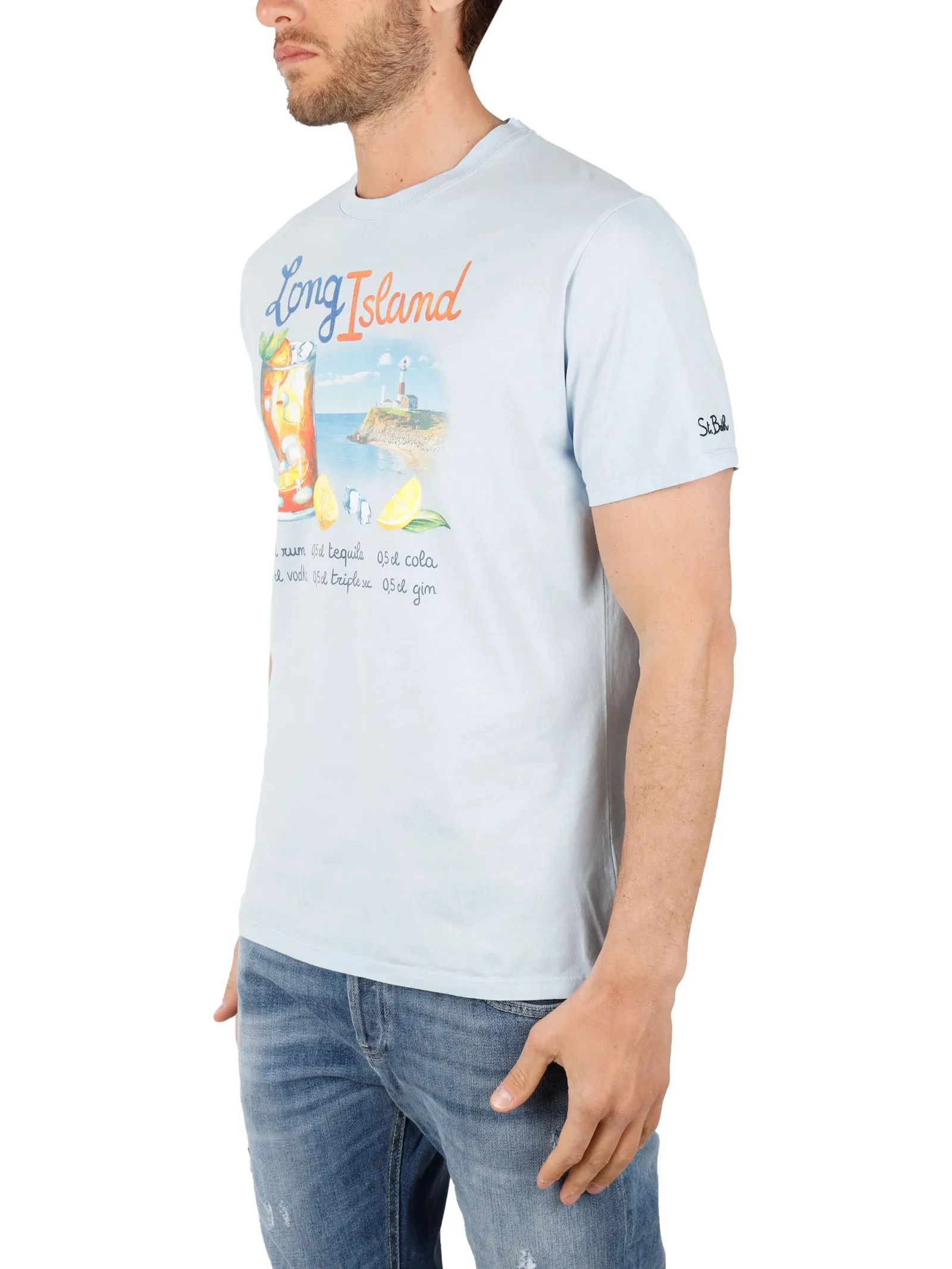 T-SHIRT INDACO IN COTONE