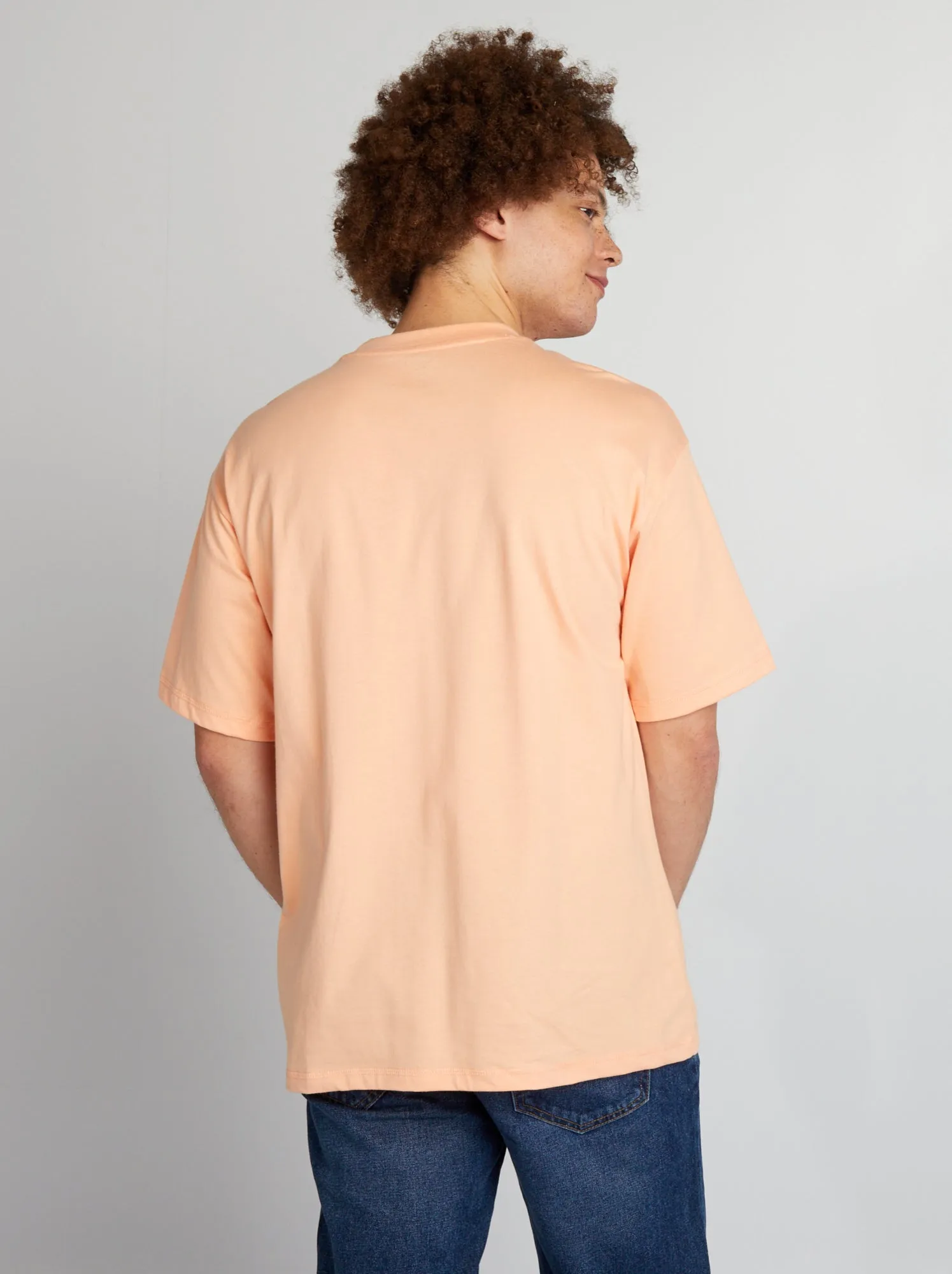 T-shirt tinta unita modello ampio - ARANCIONE