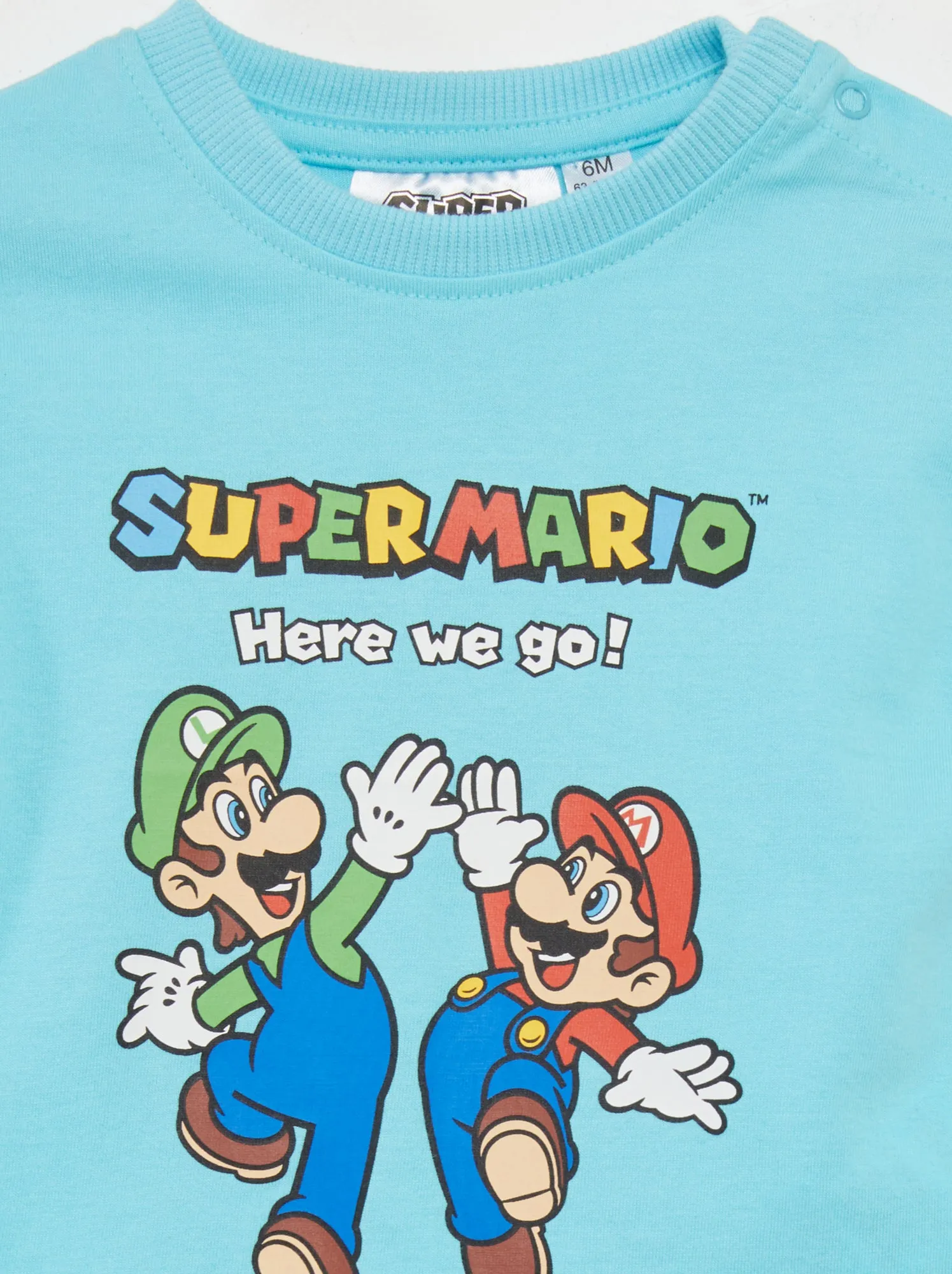 T-shirt 'Mario' a maniche corte - BLU