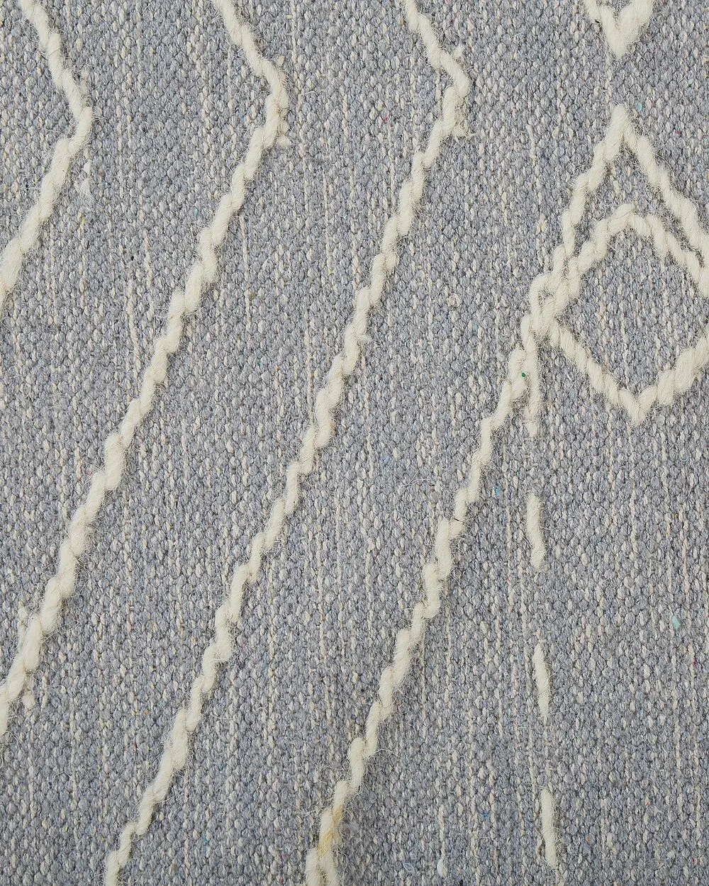 Tappeto cotone grigio chiaro e bianco sporco 140 x 200 cm KHENIFRA