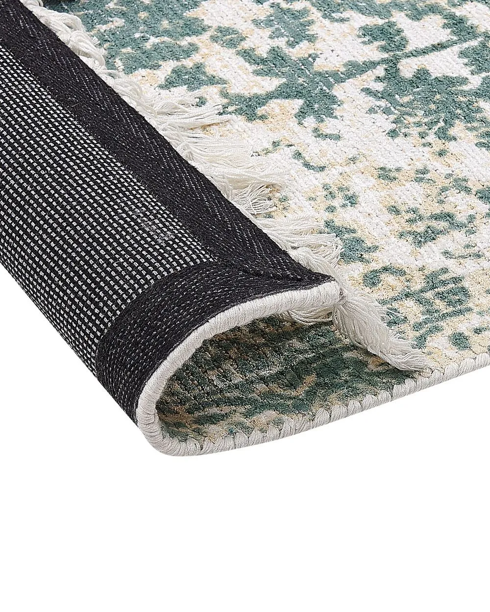 Tappeto viscosa beige chiaro e verde 140 x 200 cm BOYALI