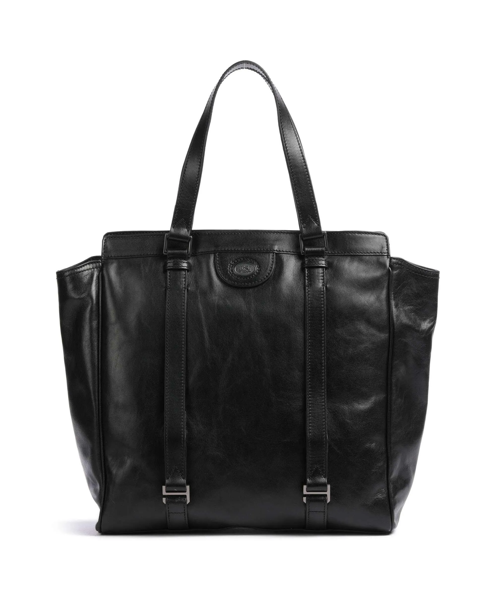  The Bridge Fabio Borsa shopper 14″ pelle di vacchetta finemente grana nero  