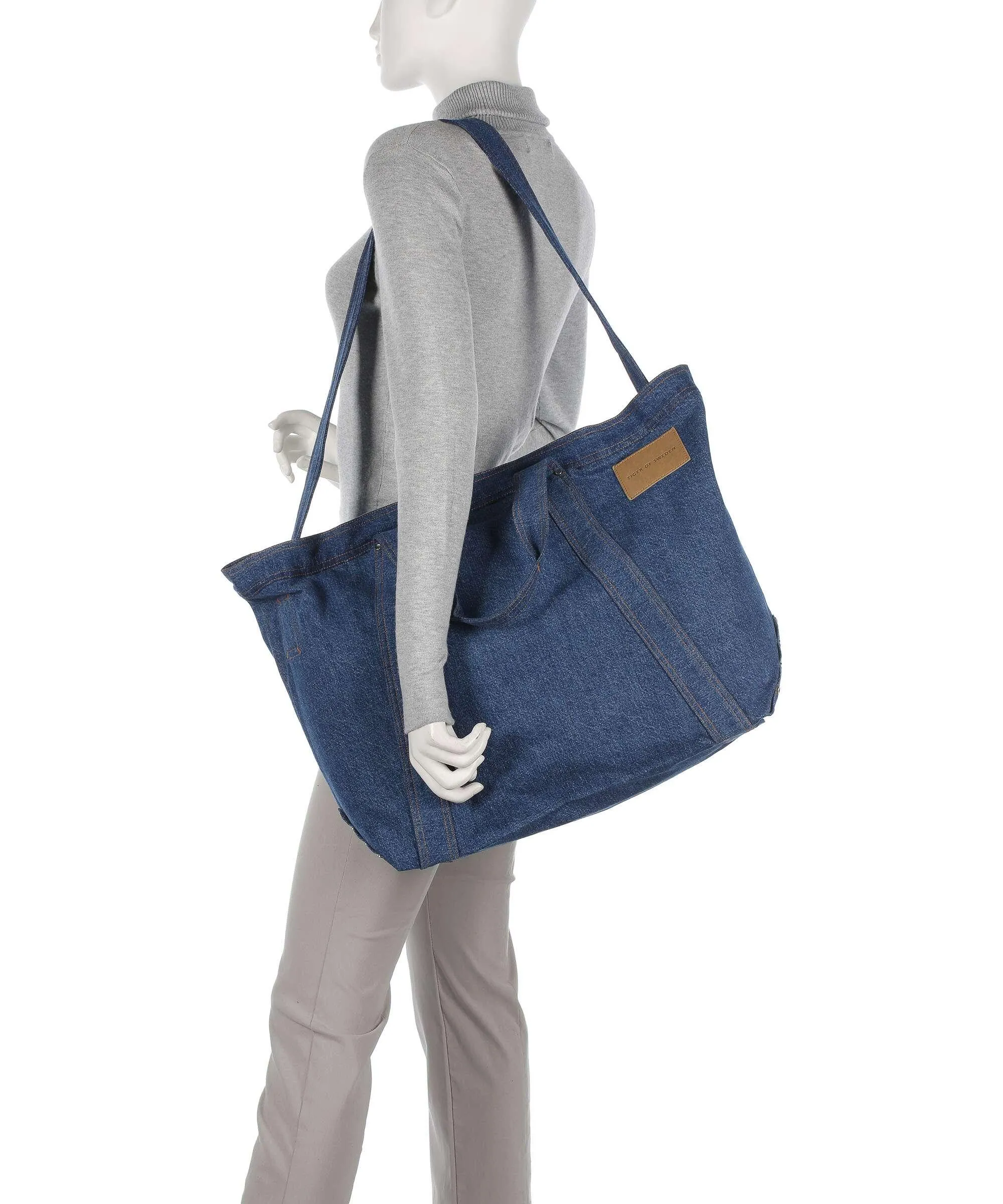  Tiger of Sweden Barte Borsa shopper cotone blu  