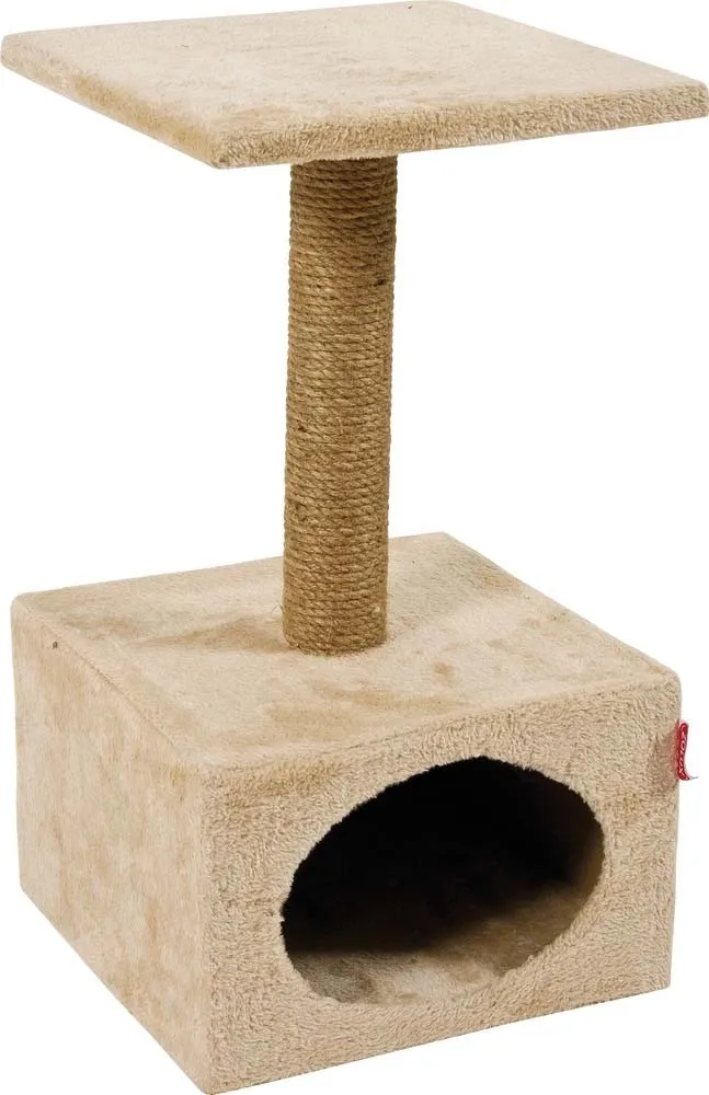 Tiragraffi per gatti con cuccia Zolux beige 54x30 cm