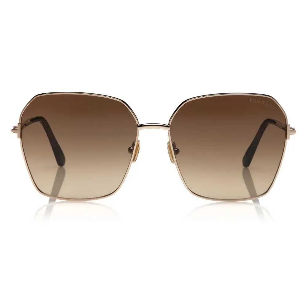 Tom Ford - Claudia Sunglasses - Occhiali da Sole Quadrati - Havana Scuro - FT0839 - Occhiali da Sole - Tom Ford Eyewear