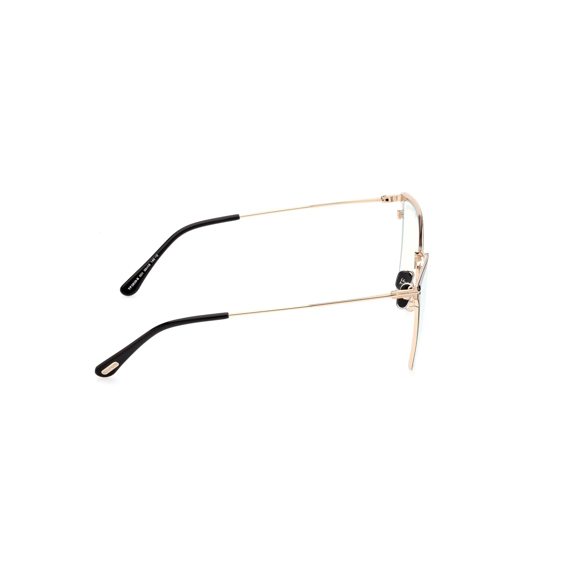   Tom Ford FT 5839-B Blu Filter 001 Nero Lucido | Occhiale Da Vista Donna 