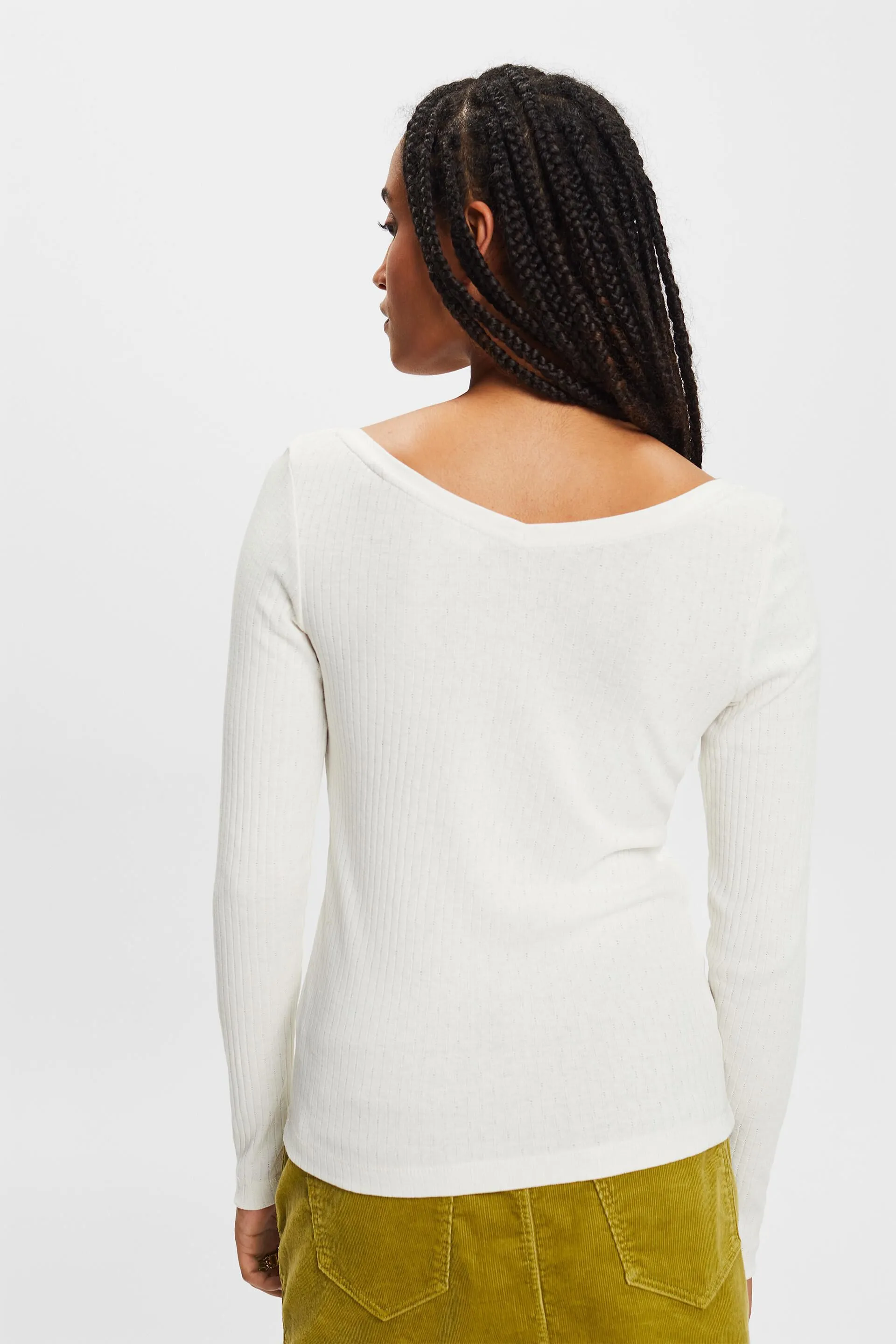 Top a pointelle con scollo a V