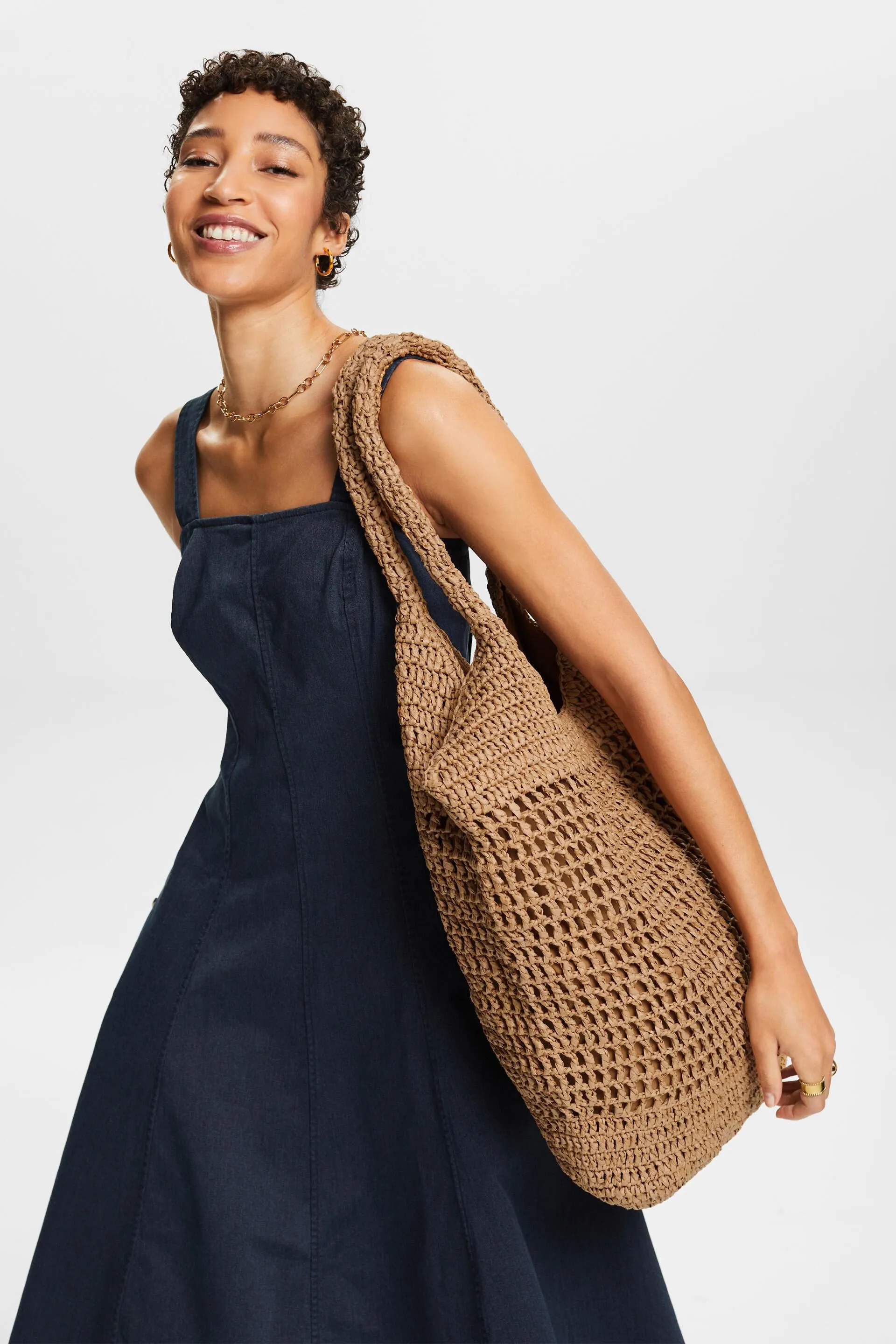 Tote bag in paglia intrecciata
