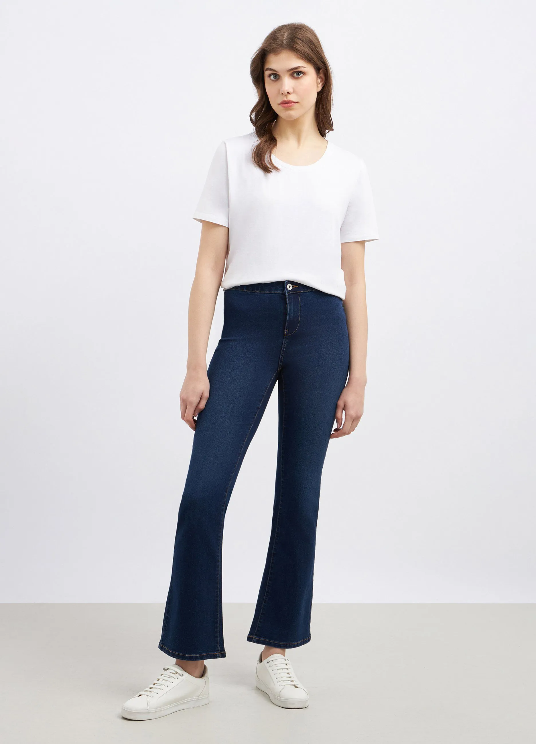 Treggings in cotone stretch flare fit donna
