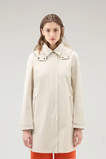 Trench in nylon High Tech con cappuccio staccabile                                                                              