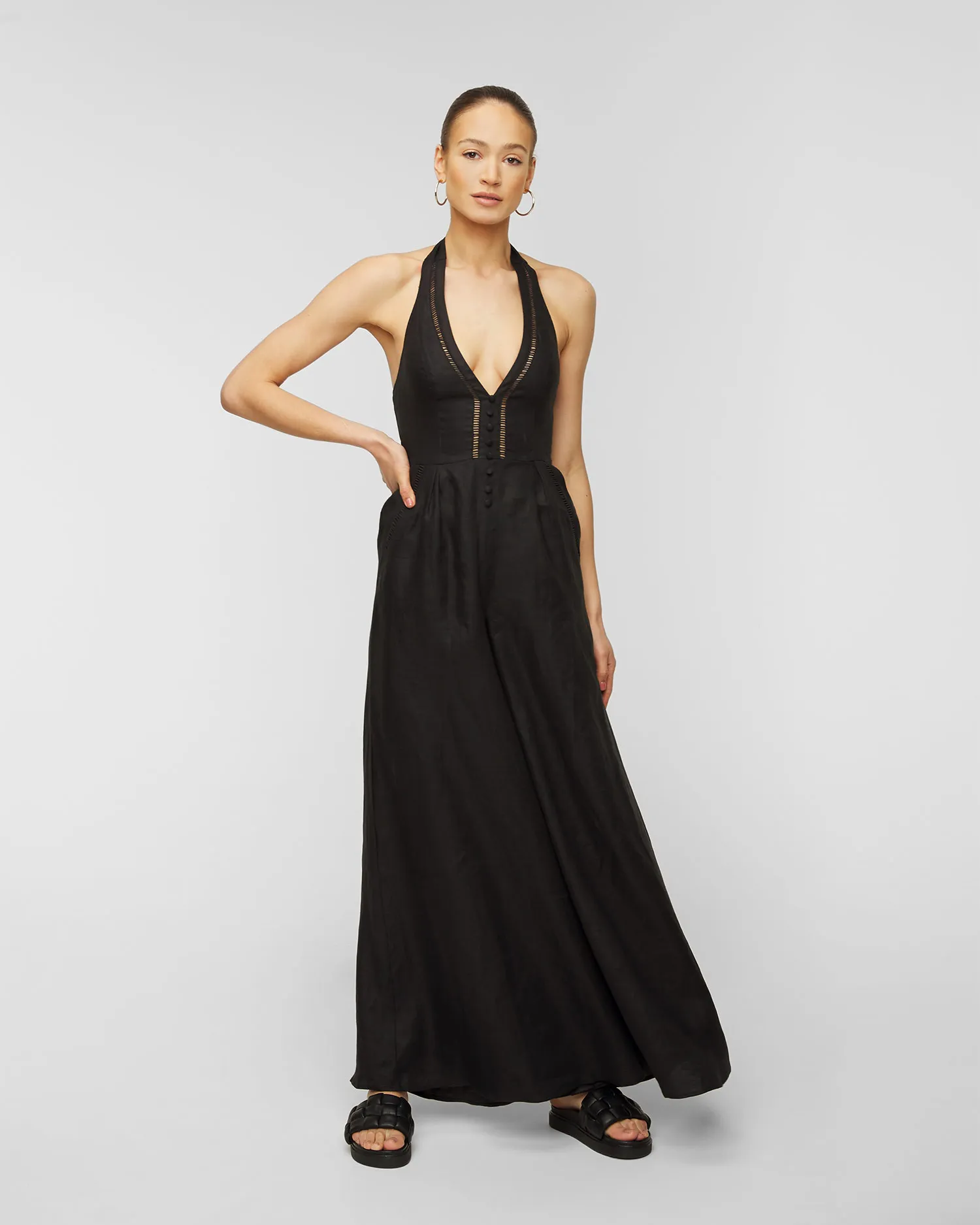 Tuta di lino Joslin Charlotte JOS221332-black