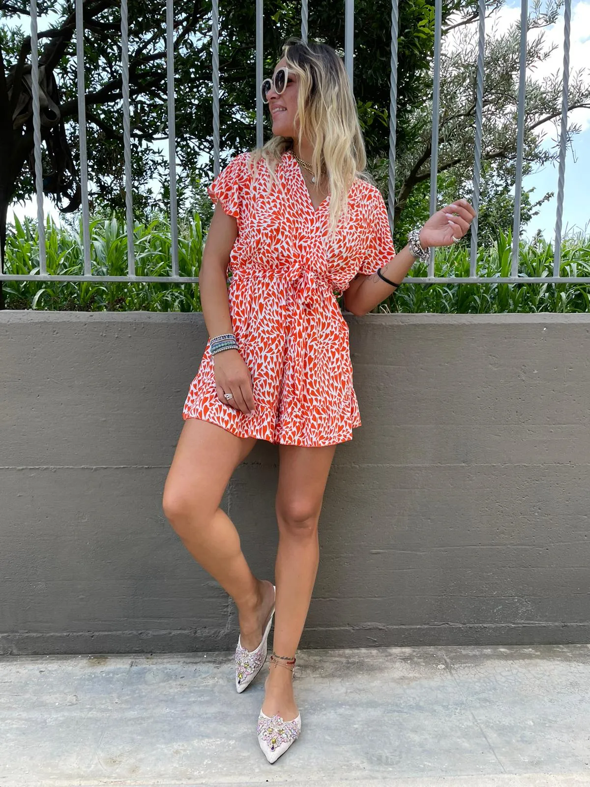 Tutina fantasia cuori con elastico in vita