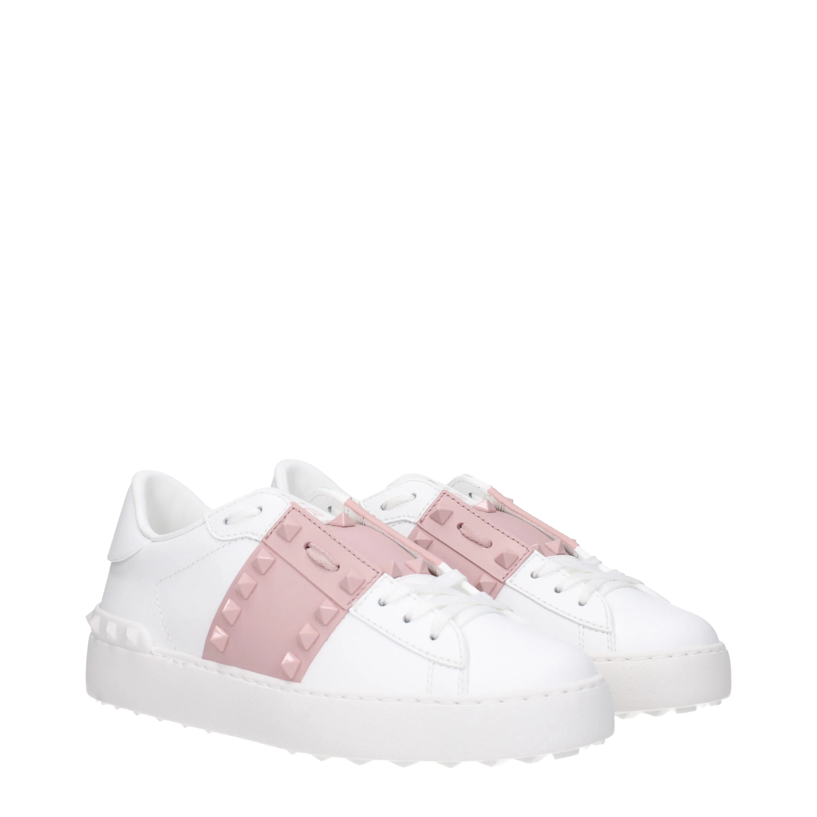 Valentino Garavani Sneakers Donna Pelle Bianco/Acqua alle Rose