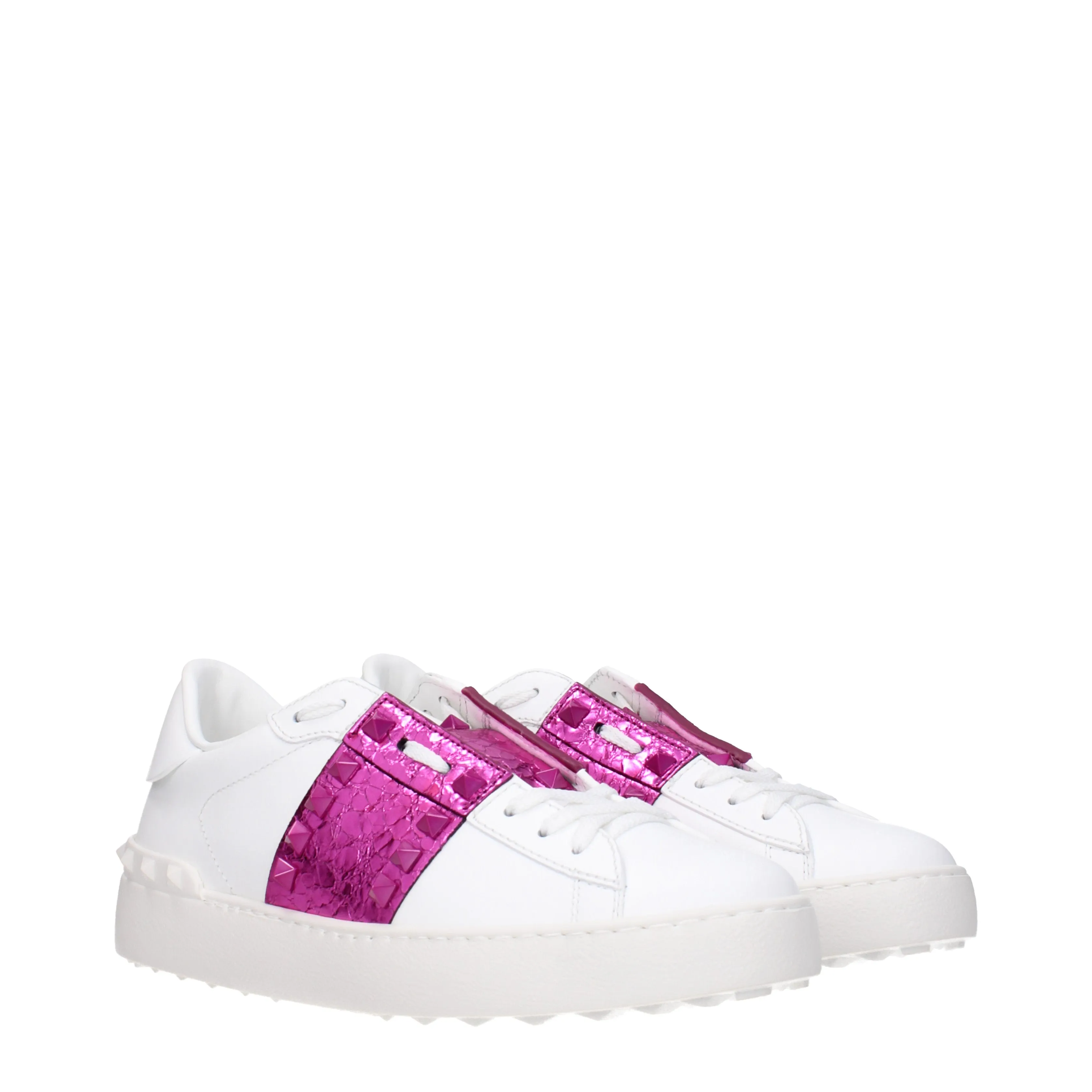 Valentino Garavani Sneakers Donna Pelle Bianco/Fuxia