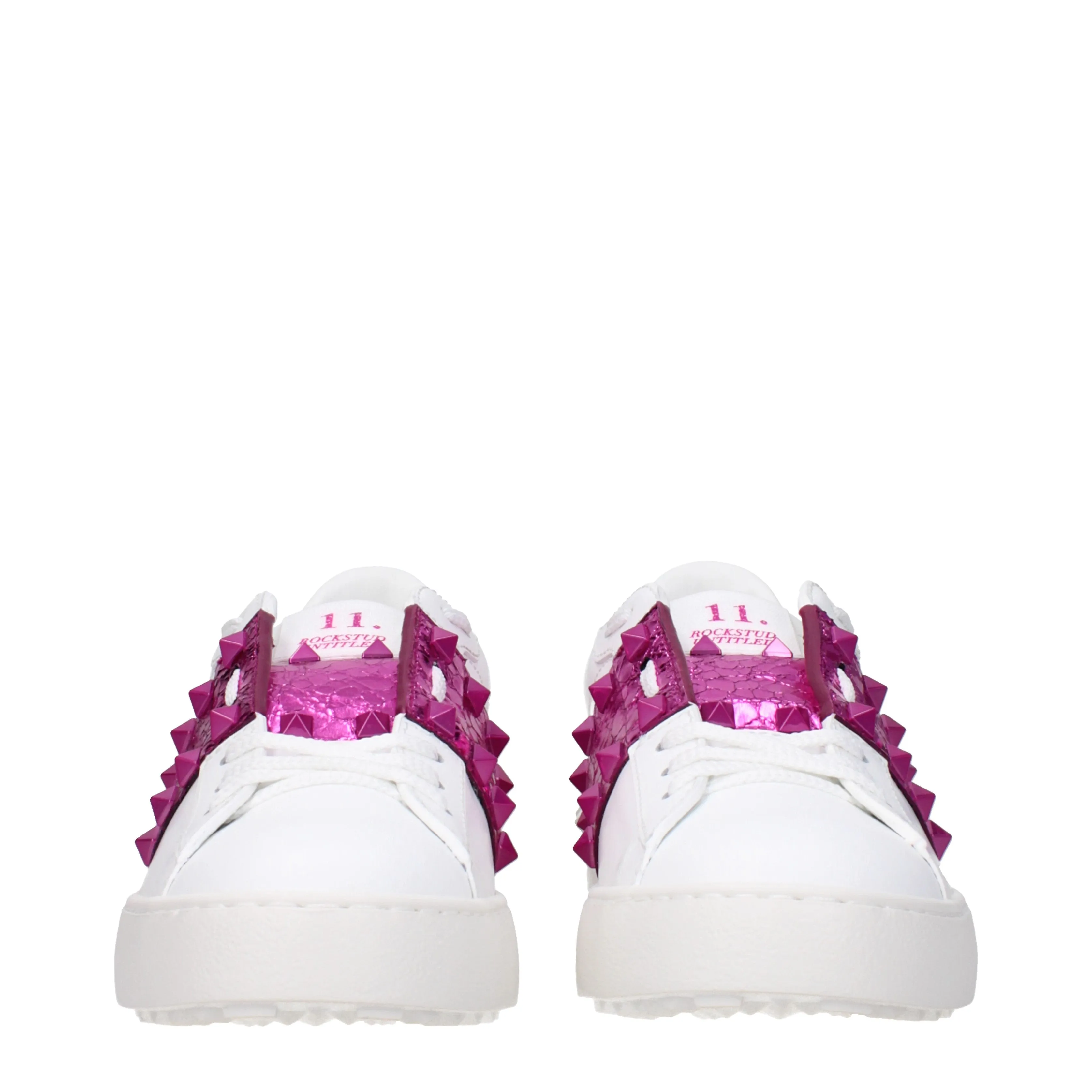 Valentino Garavani Sneakers Donna Pelle Bianco/Fuxia