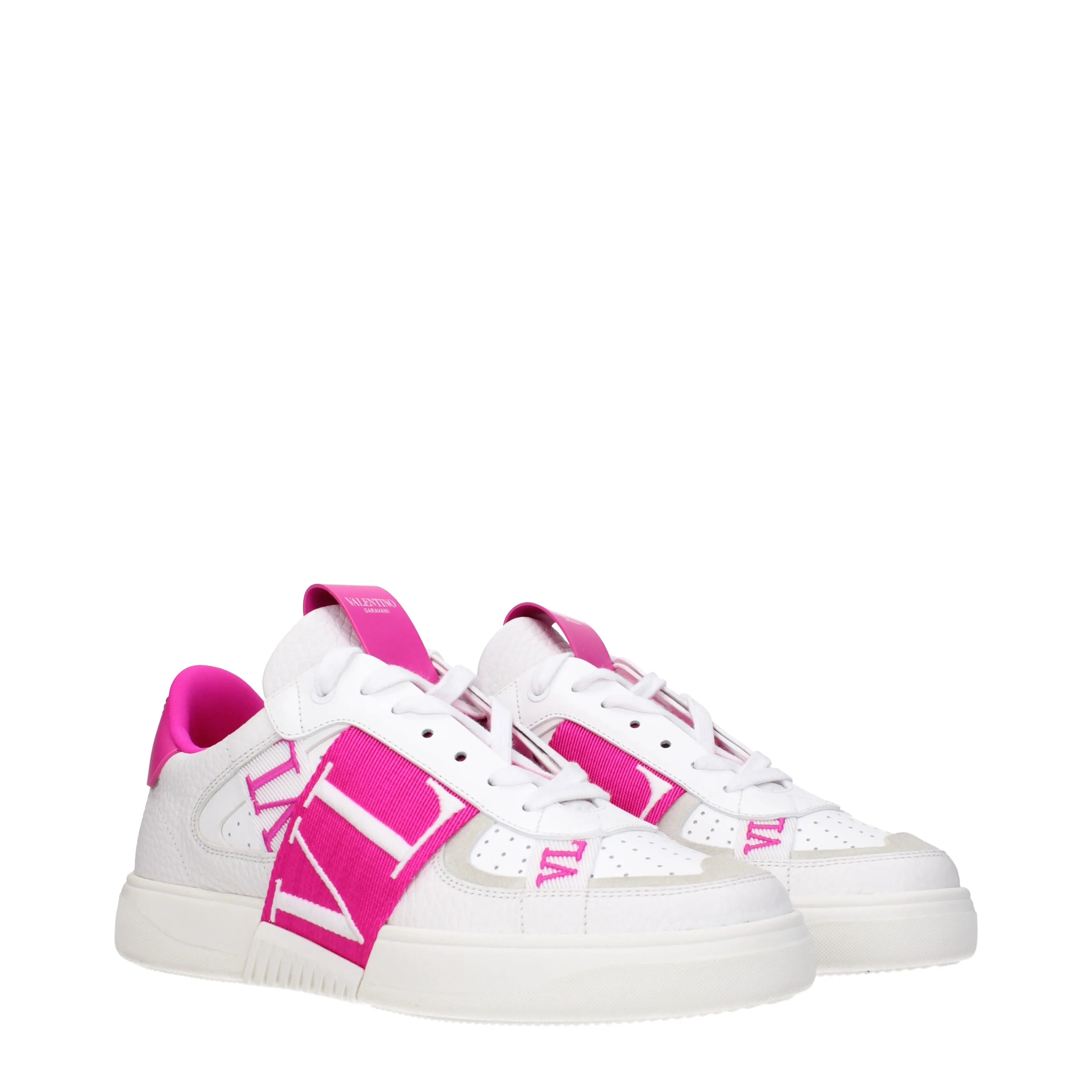 Valentino Garavani Sneakers Donna Pelle Bianco/Ultra Pink