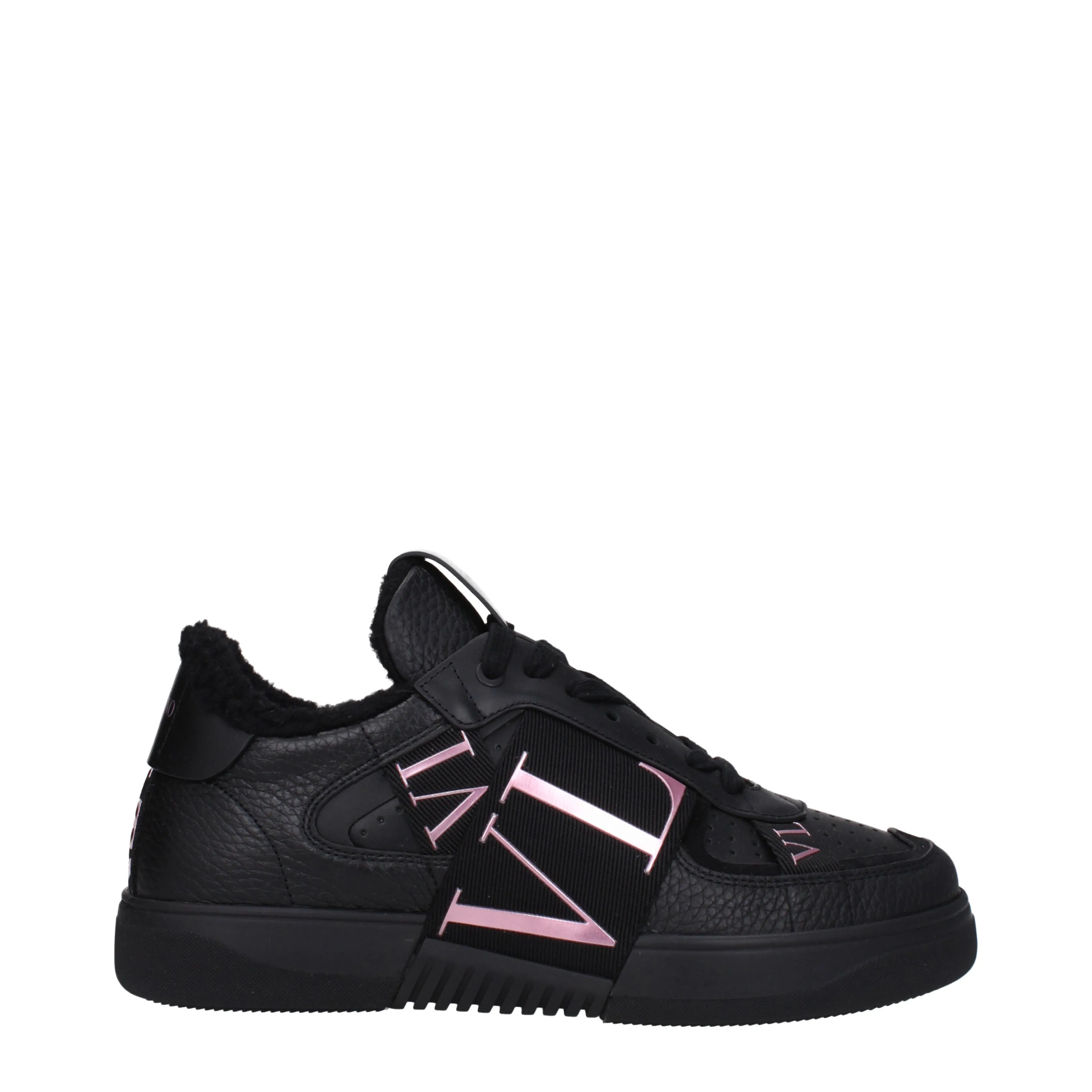 Valentino Garavani Sneakers Donna Pelle Nero/Rosa Metallizzato
