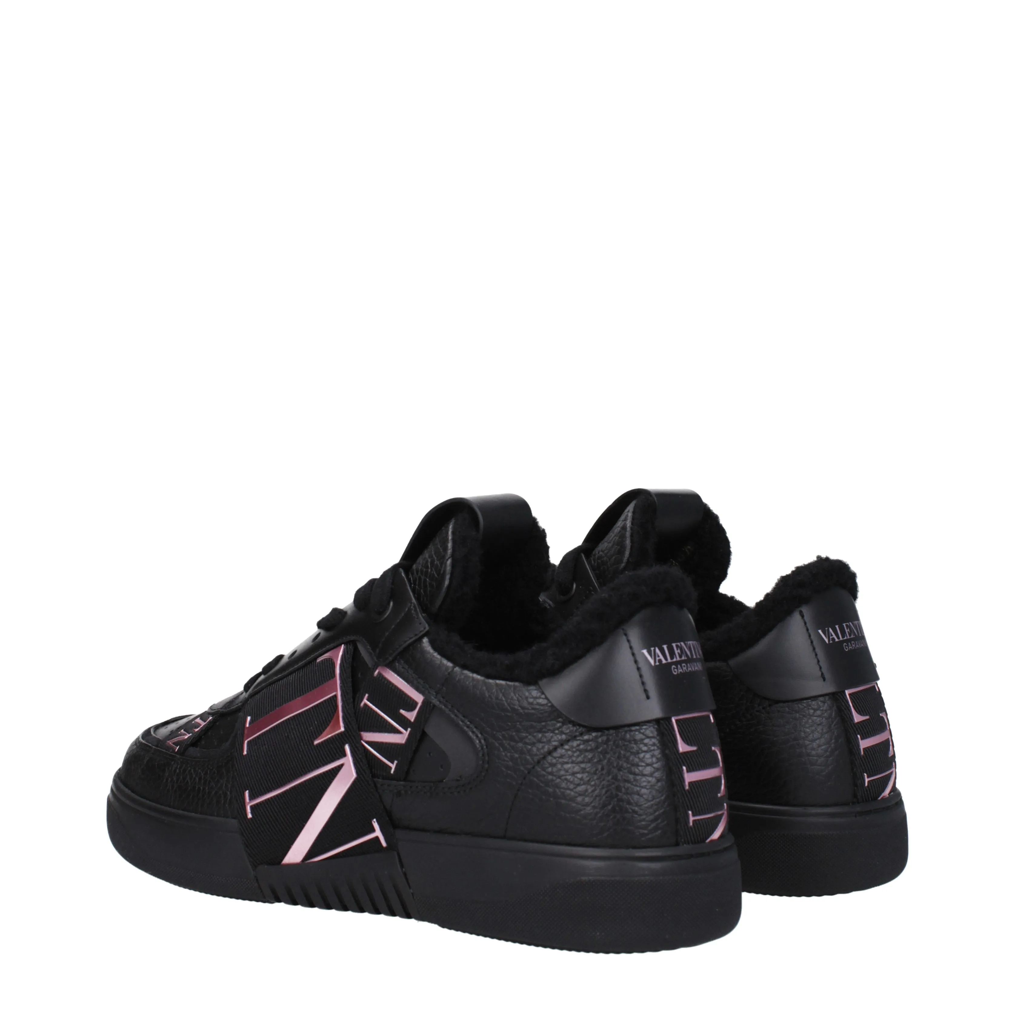 Valentino Garavani Sneakers Donna Pelle Nero/Rosa Metallizzato