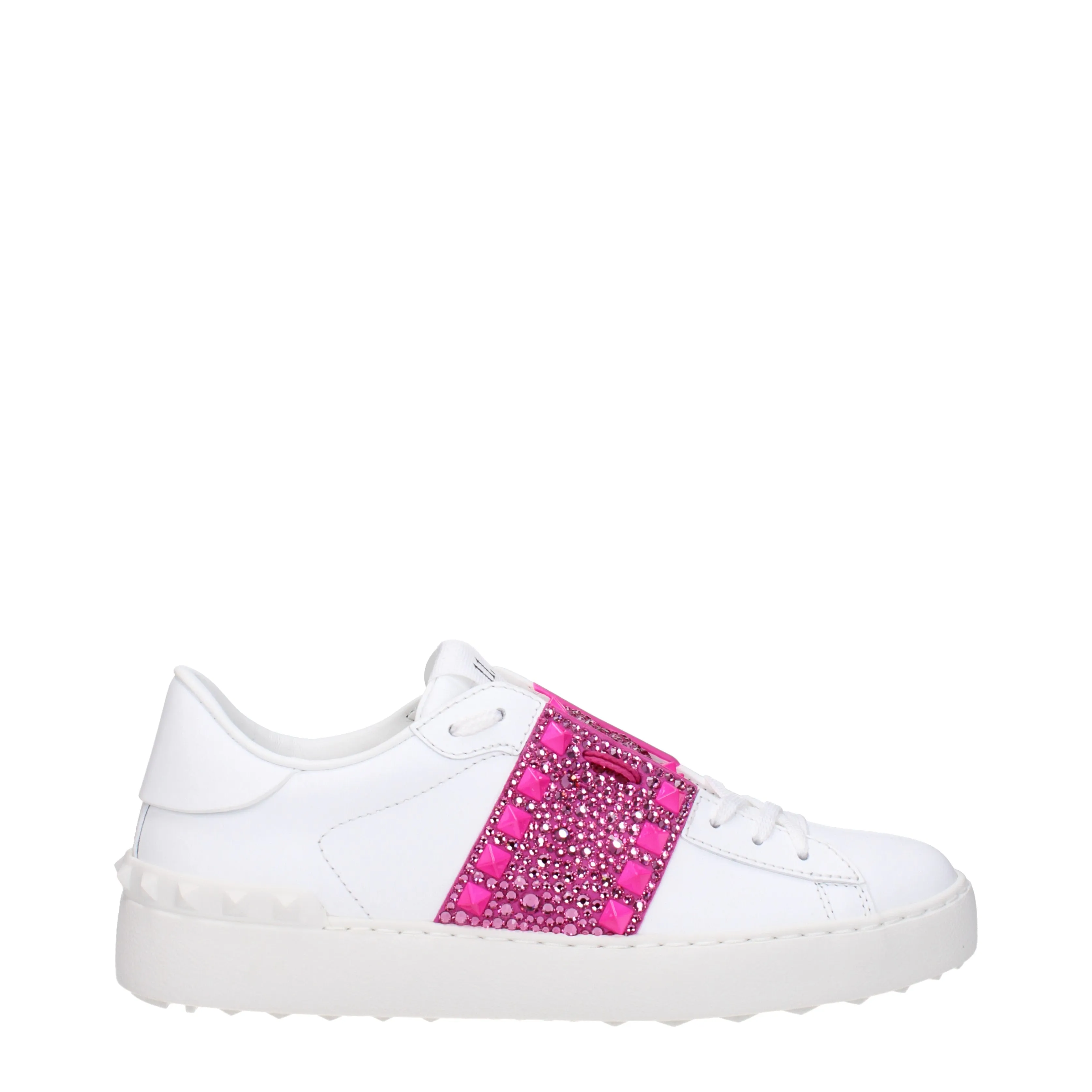 Valentino Garavani Sneakers Rockstud Donna Pelle Bianco/Ultra Pink