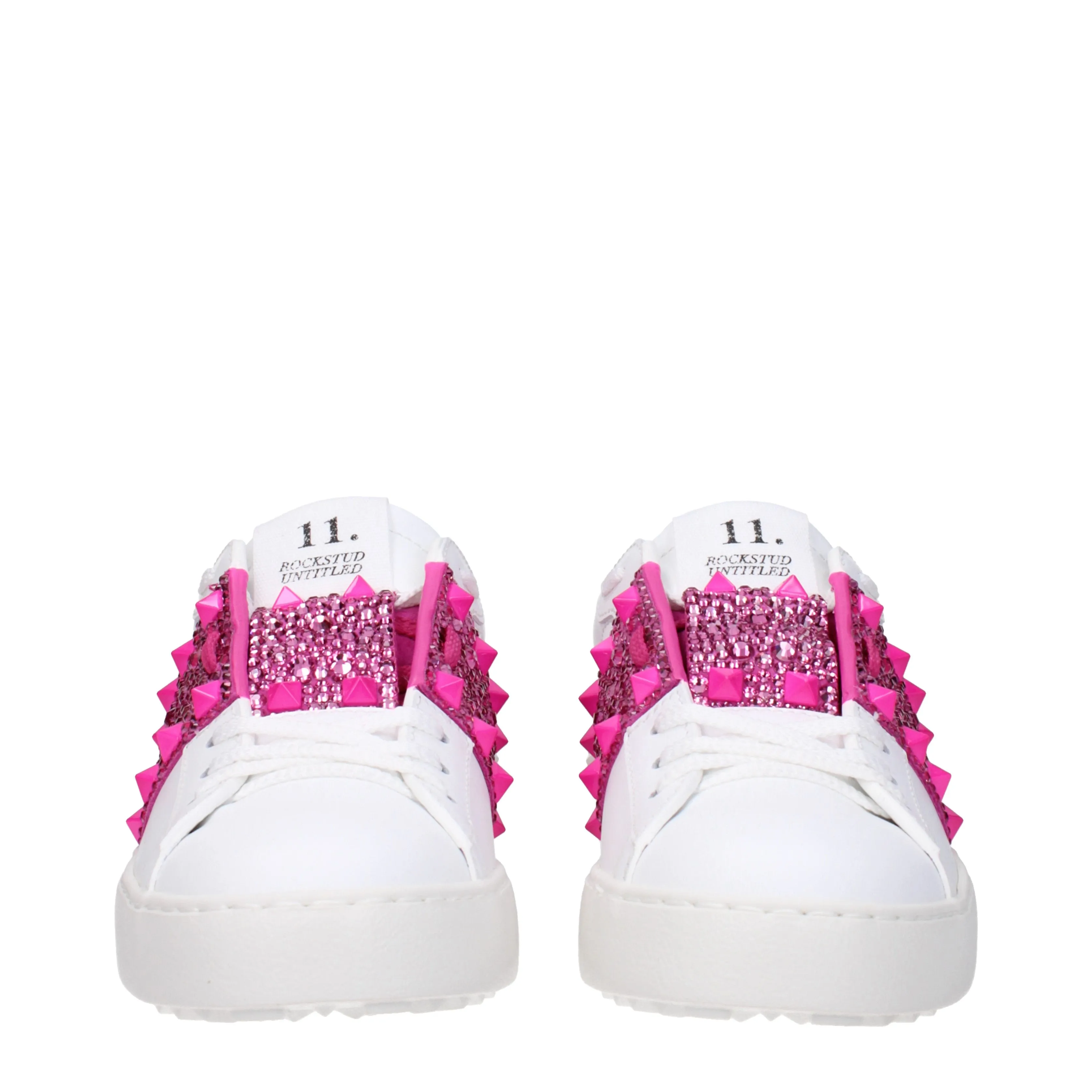 Valentino Garavani Sneakers Rockstud Donna Pelle Bianco/Ultra Pink