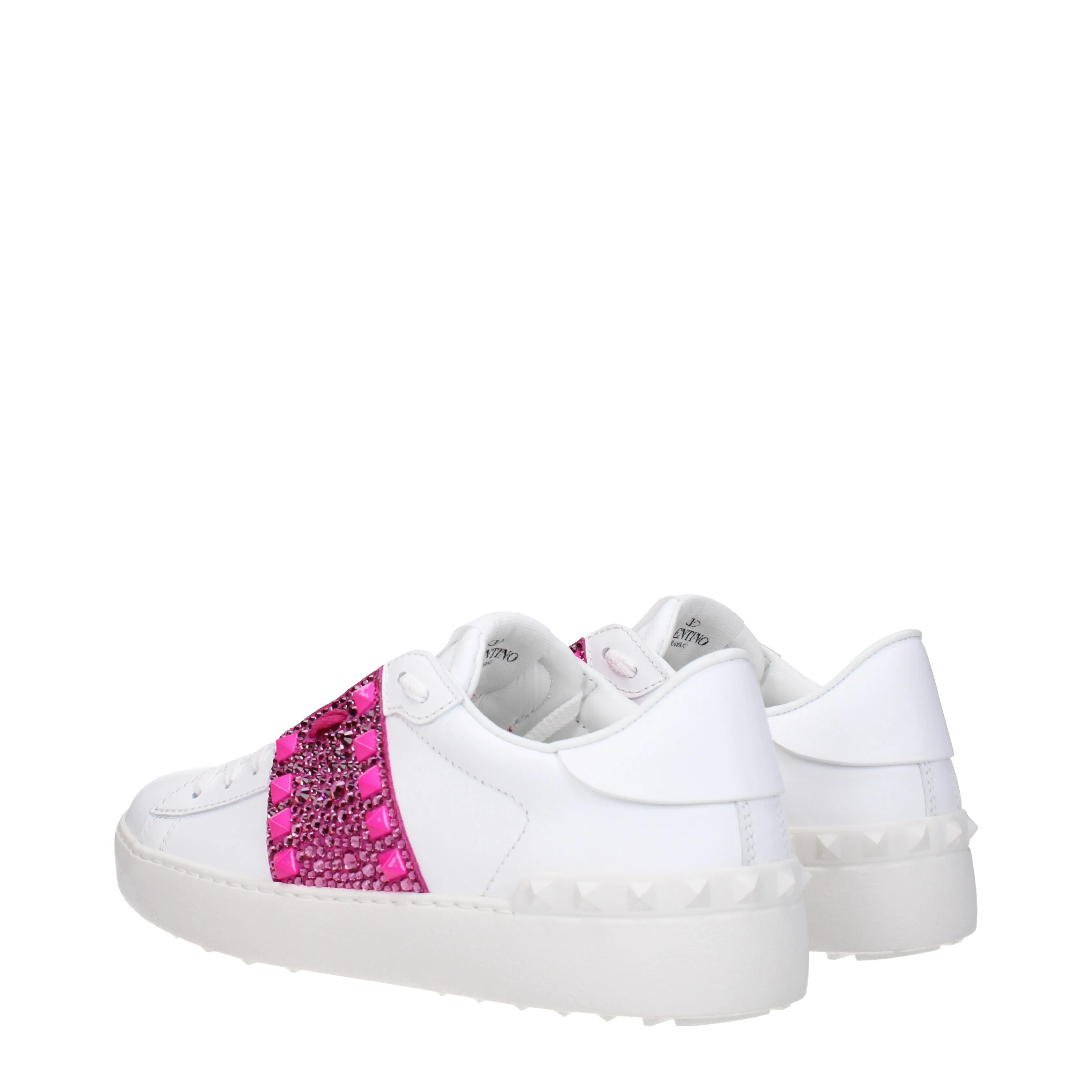 Valentino Garavani Sneakers Rockstud Donna Pelle Bianco/Ultra Pink