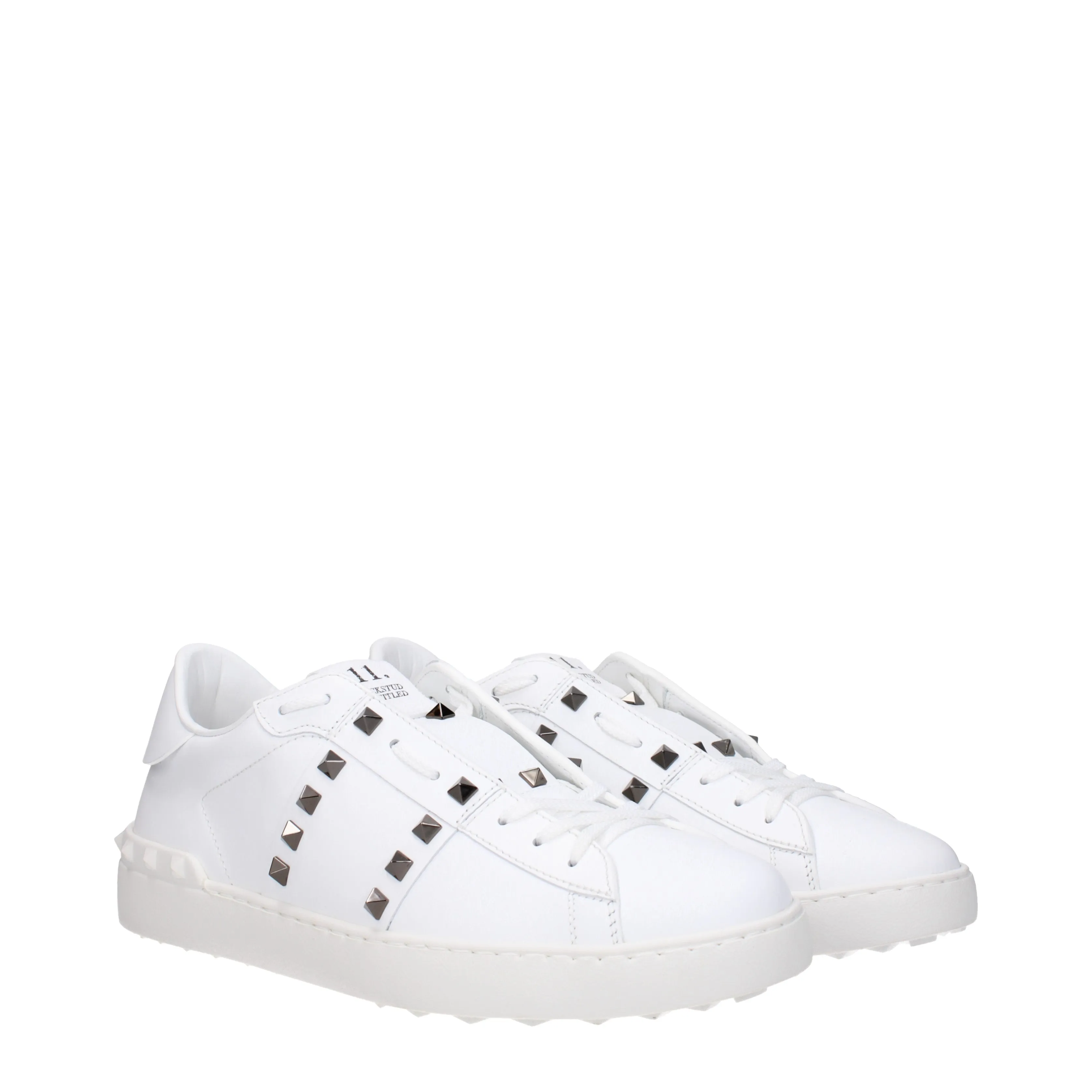 Valentino Garavani Sneakers Rockstud Uomo Pelle Bianco/Bianco