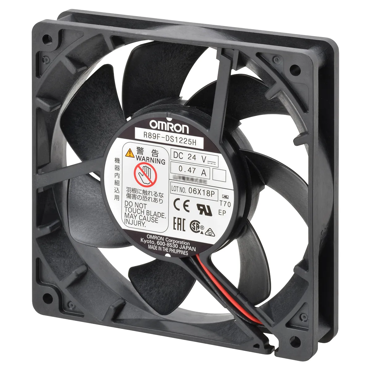 Ventola assiale in c.c. Omron R89F, 1.24m³/min, 24 V c.c., 92 x 92 x 25mm