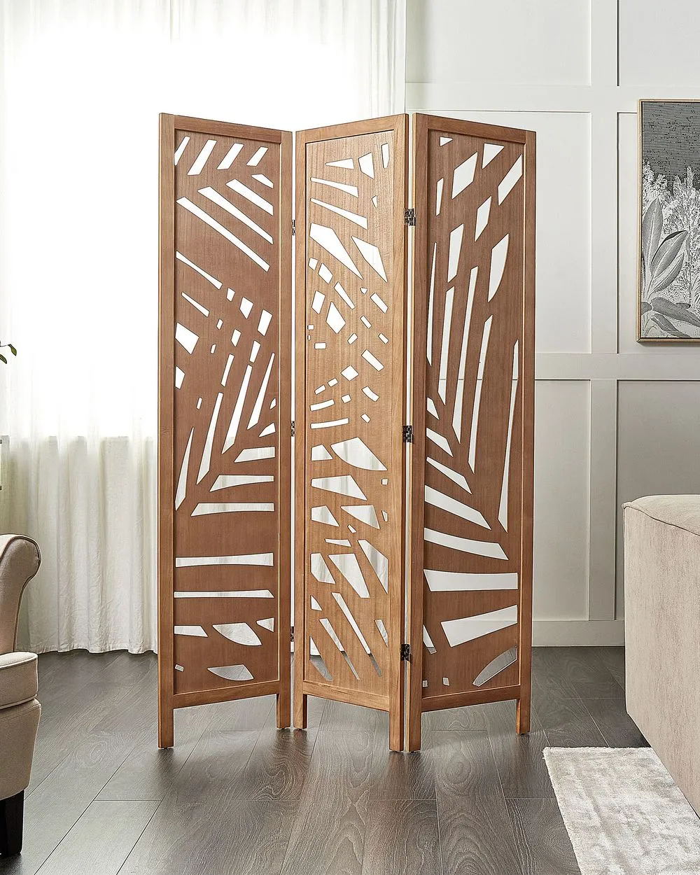 VERNAGO 3 Panel Room Divider 170 cm 122 cm Light Brown