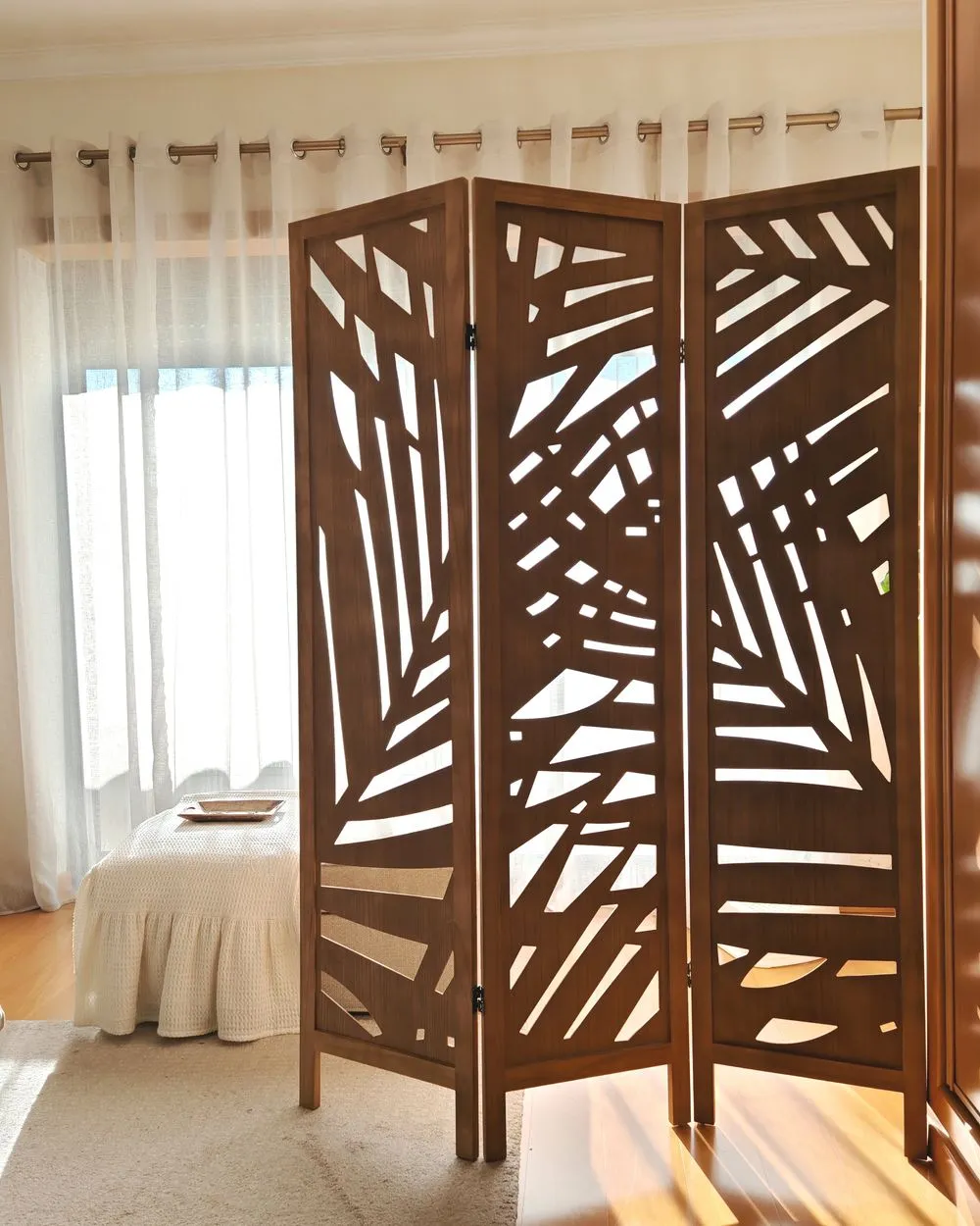 VERNAGO 3 Panel Room Divider 170 cm 122 cm Light Brown