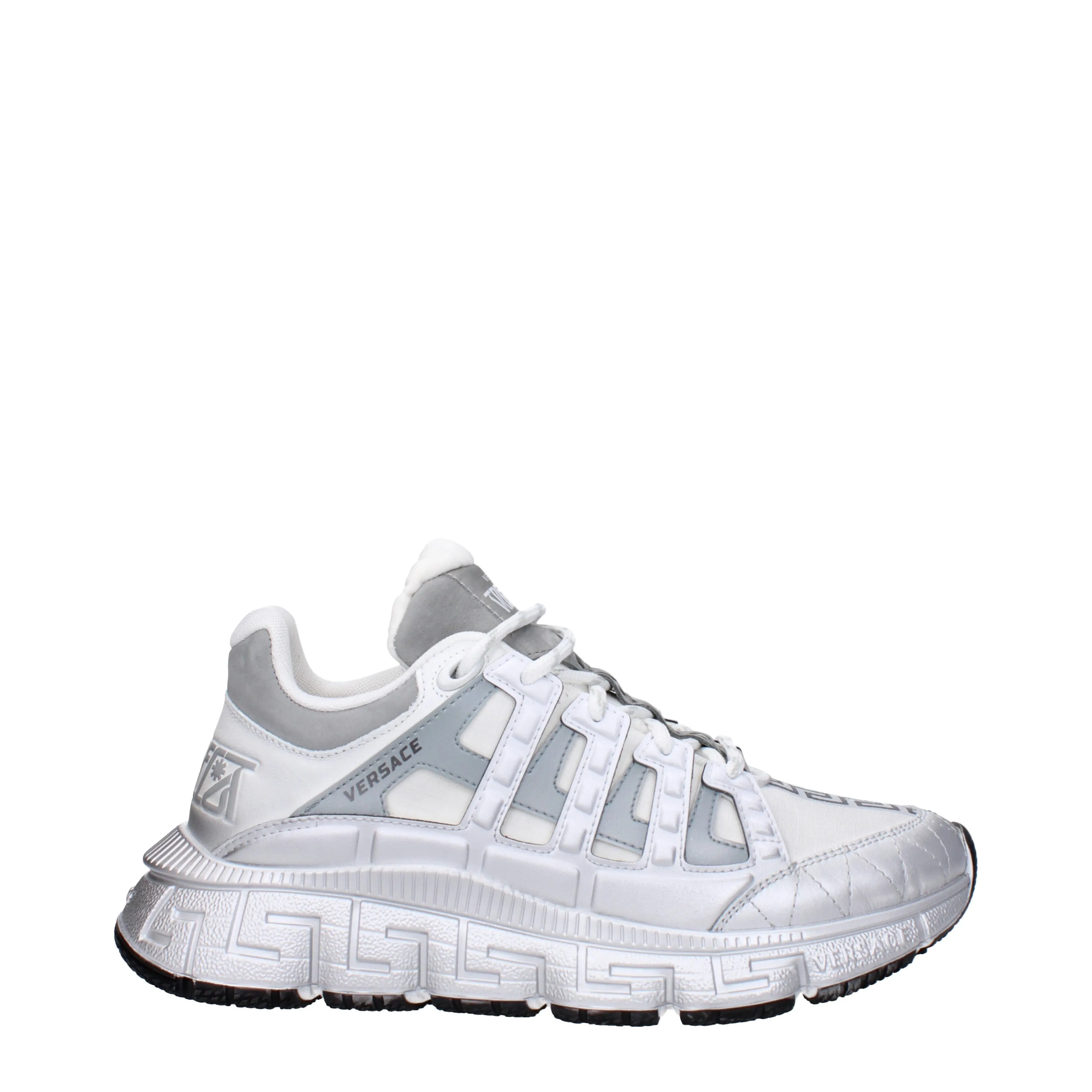 Versace Sneakers Trigreca Uomo Tessuto Bianco/Argento