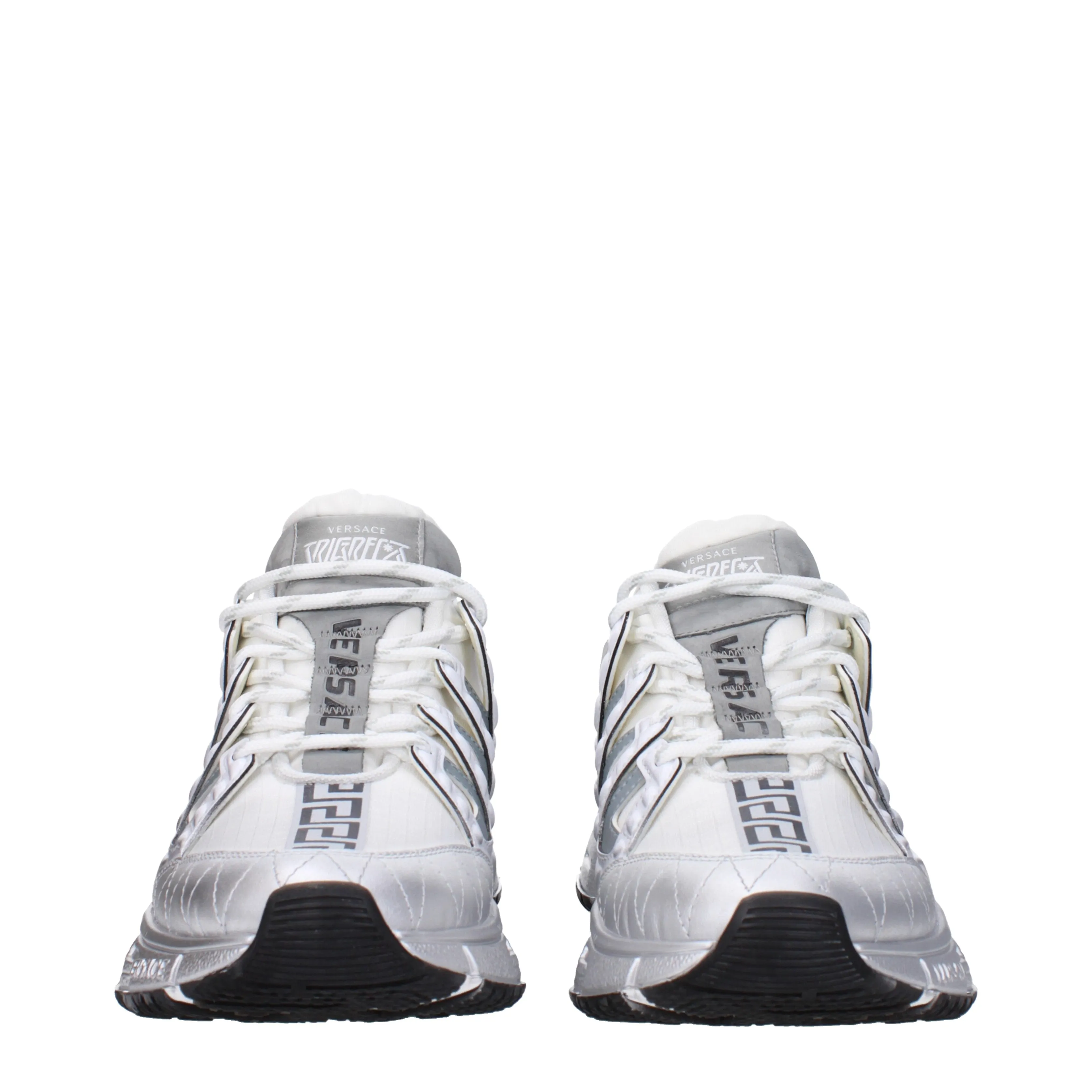 Versace Sneakers Trigreca Uomo Tessuto Bianco/Argento