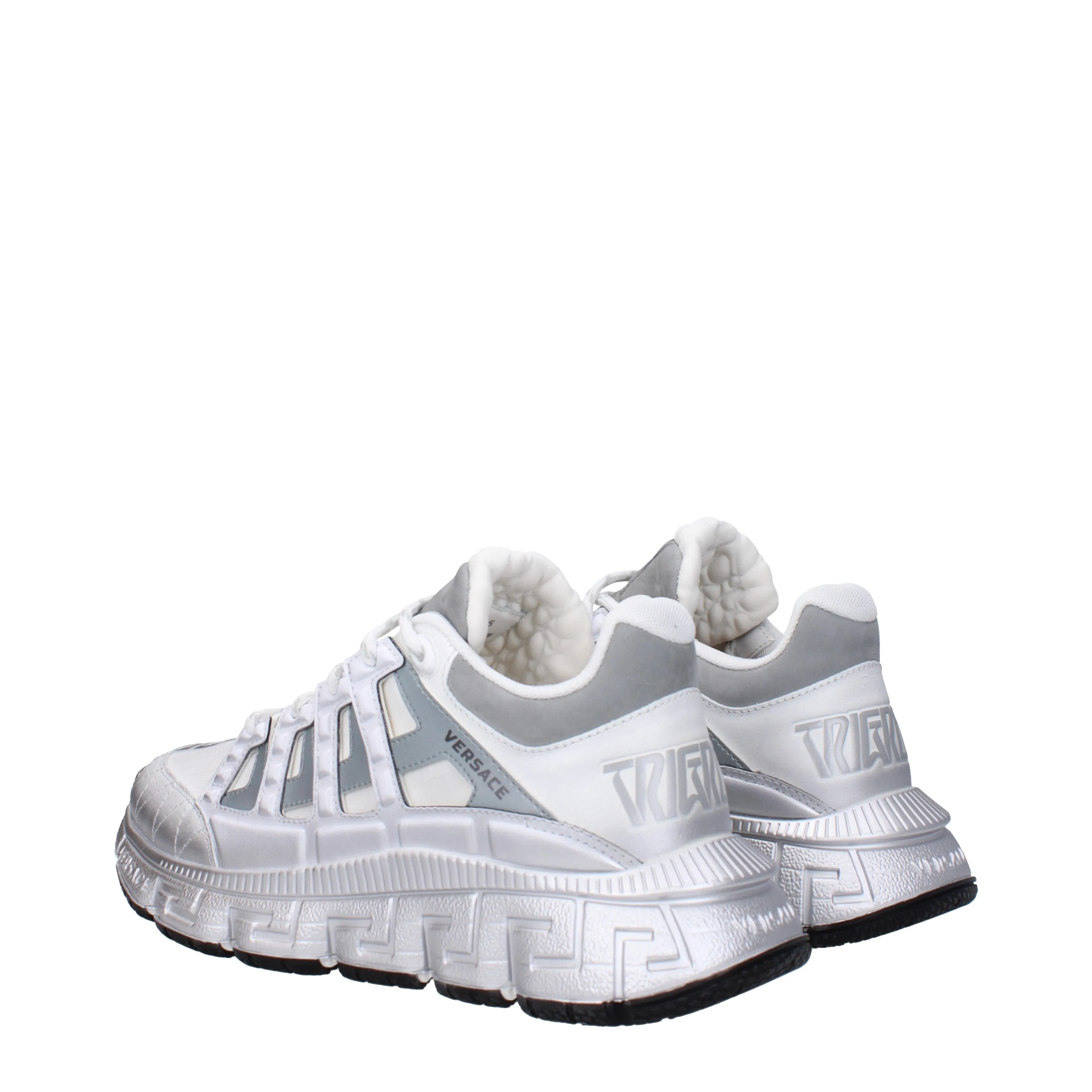 Versace Sneakers Trigreca Uomo Tessuto Bianco/Argento