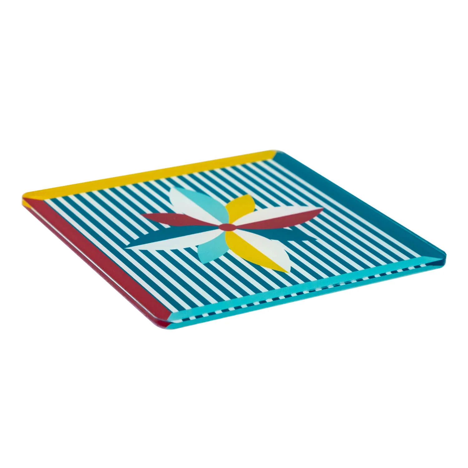 Vesta  Set 6 pezzi Sottobicchiere quadrato in PMMA dal design moderno decoro Foulard Decor