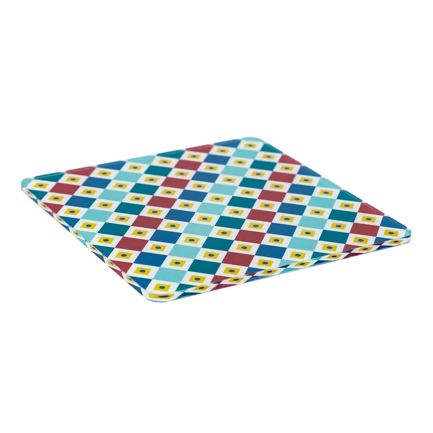 Vesta  Set 6 pezzi Sottobicchiere quadrato in PMMA dal design moderno decoro Foulard Decor