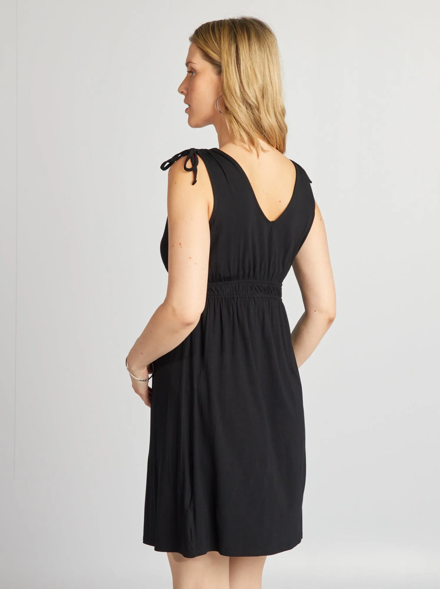 Vestito corto per l'allattamento - nero